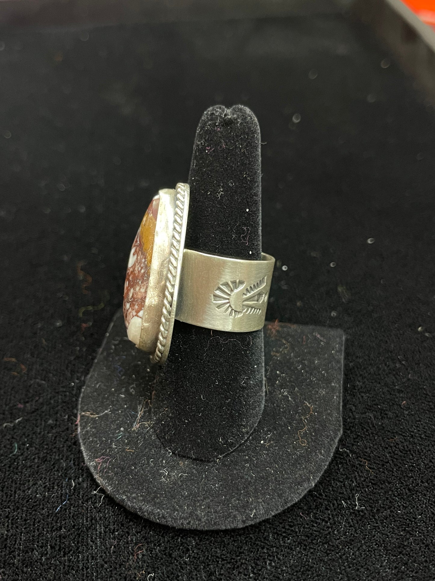 9.0 Wild Horse Ring by T. Nez Sr, Navajo