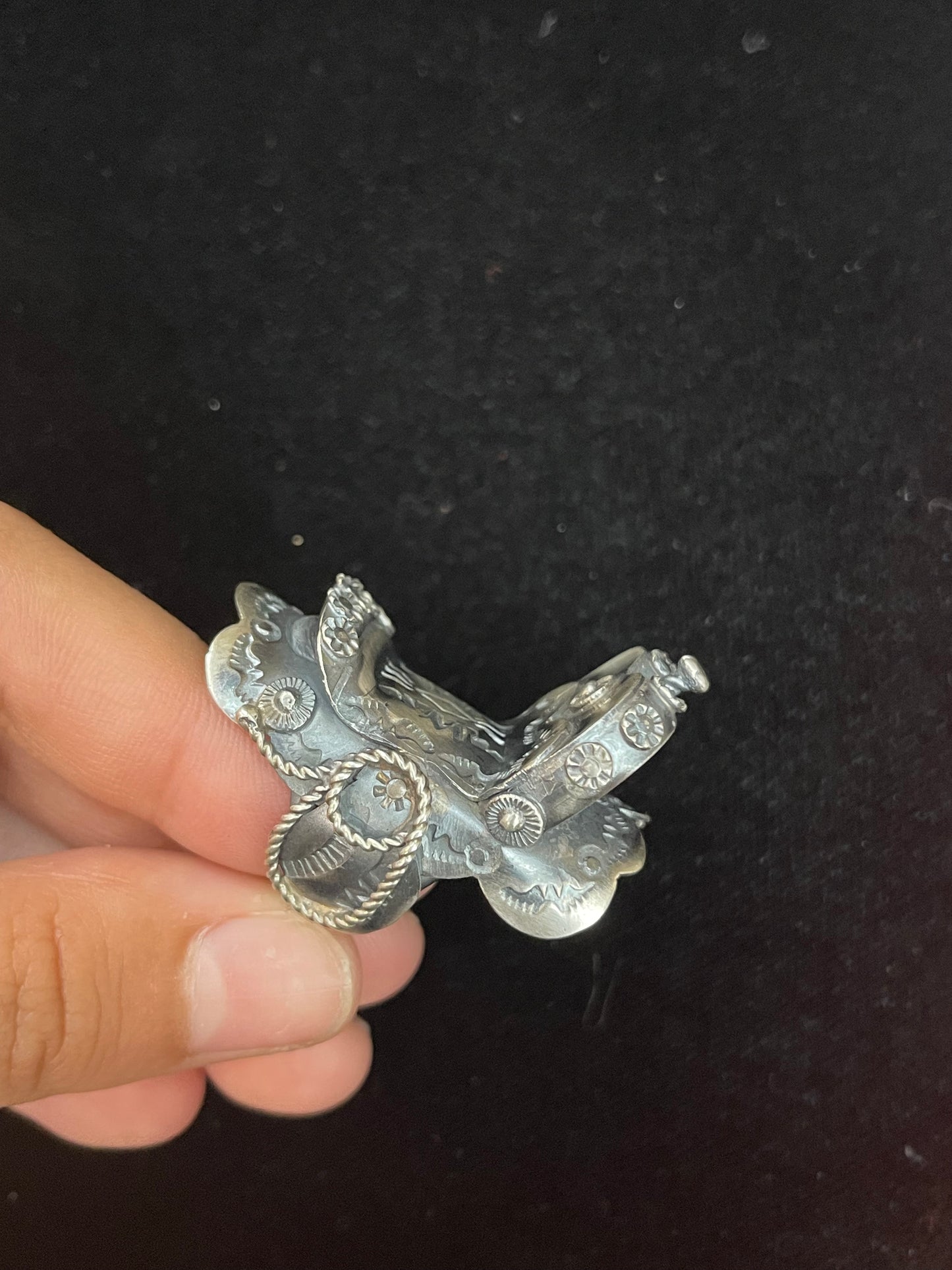 8.0 Saddle Ring by Tim Yazzie, Navajo