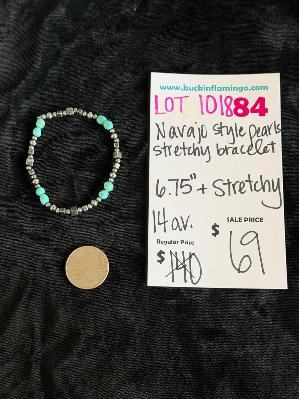 LOT 84 10/18 Navajo Style Pearls Stretchy Bracelet 6.75” + Stretchy