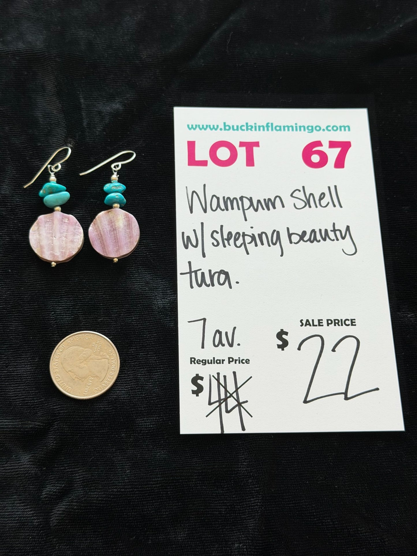 LOT 67 5/31 Wampum Shell w/ Sleeping Beauty Turquoise
