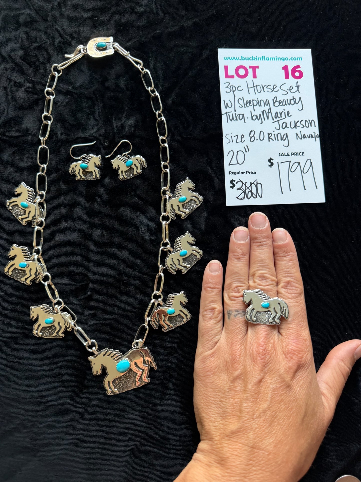 LOT 5 6/7 Turquoise Lightning Bolt 16”