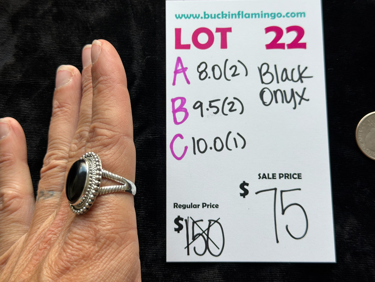 LOT 22 A 6/7 8.0 Black Onyx Ring