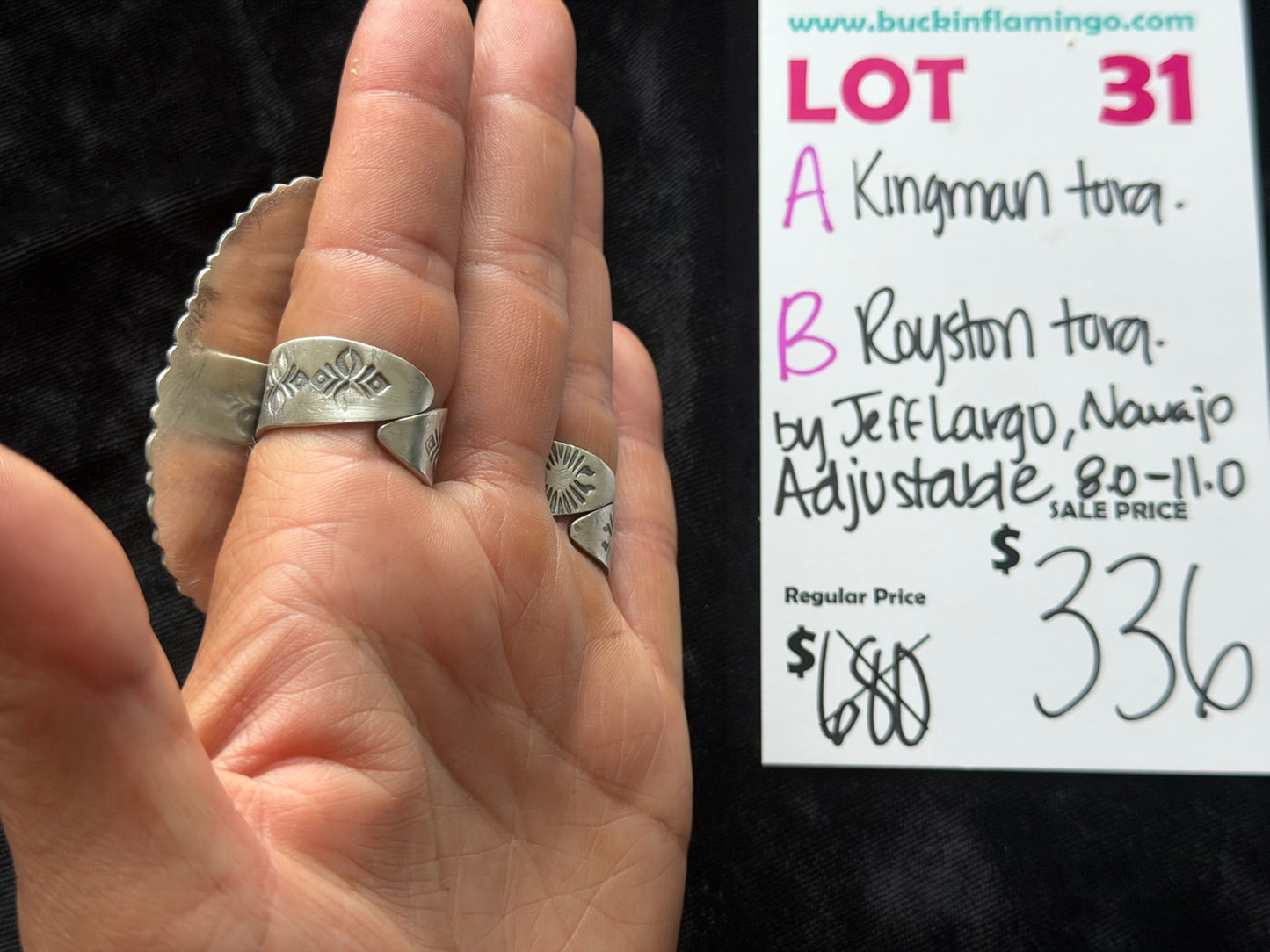 LOT 31 A 6/7 Adjustable 8.0-11.0 Kingman Turquoise by Jeff Largo, Navajo