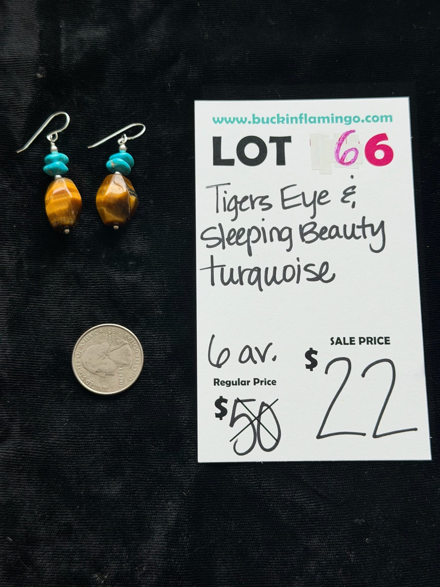 LOT 66 6/7 Tigers Eye & Sleeping Beauty Turquoise