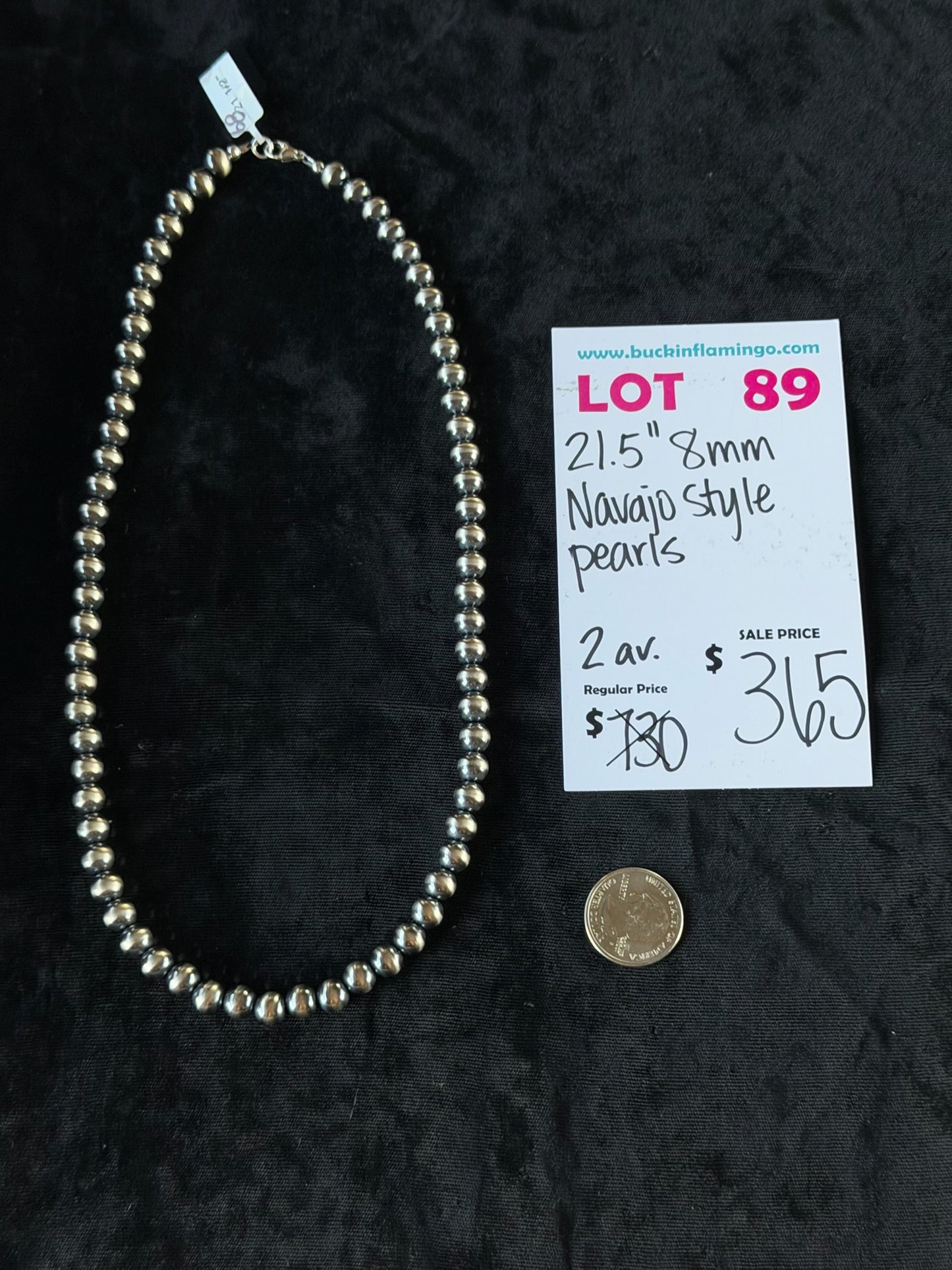 LOT 89 6/28 21.5” 8mm Navajo Style Pearls