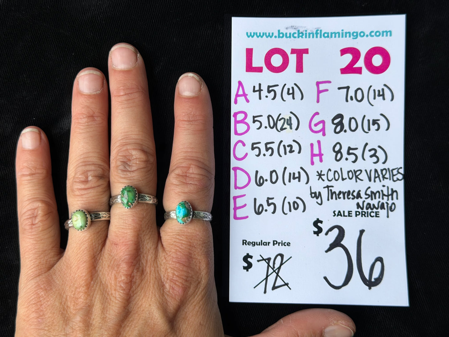 LOT 20 B 7/5 5.0 Color Varies by Theresa Smith, Navajo