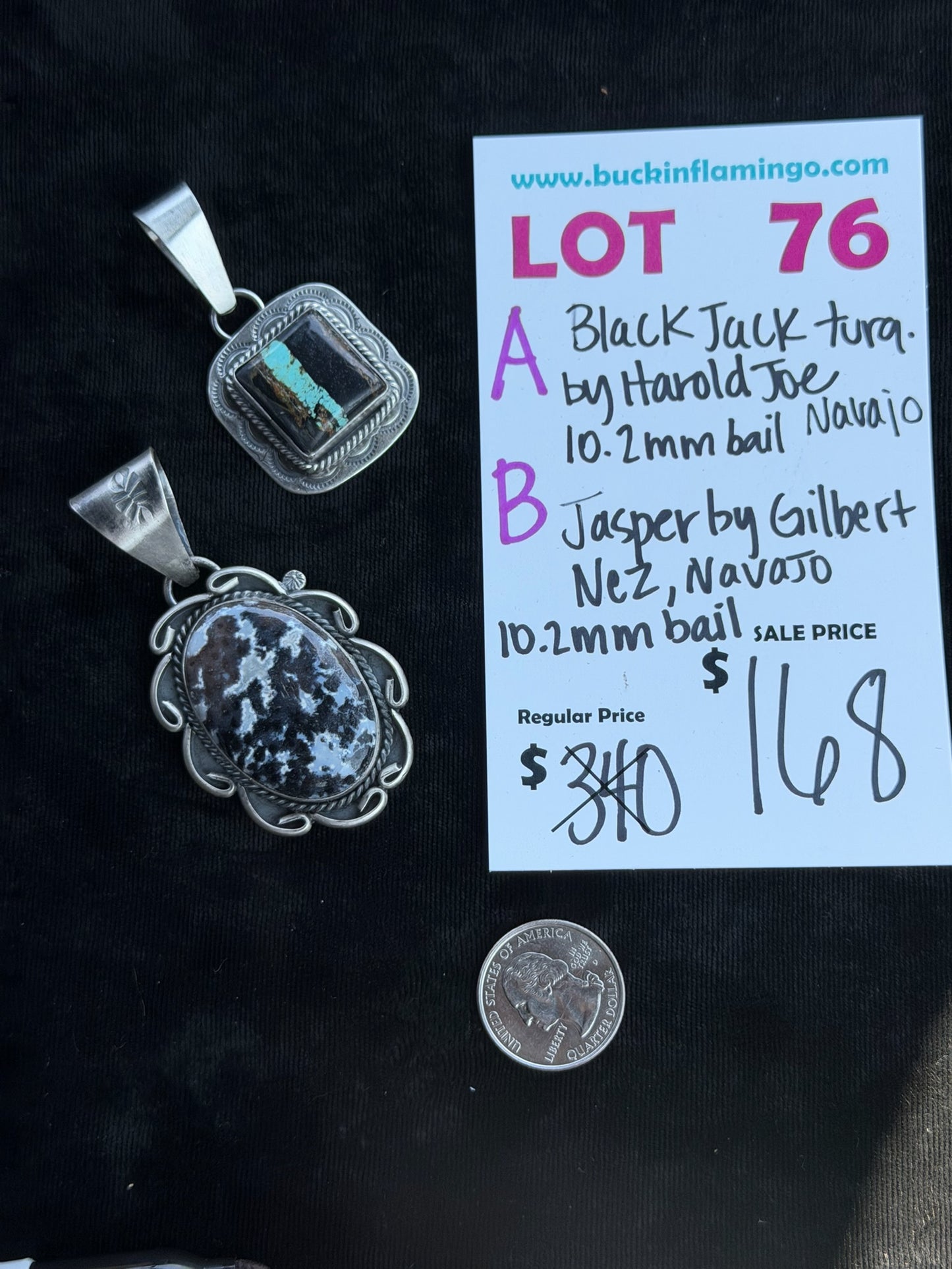 LOT 76 B 7/5 Jasper by Gilbert Nez, Navajo 10.2mm Bail