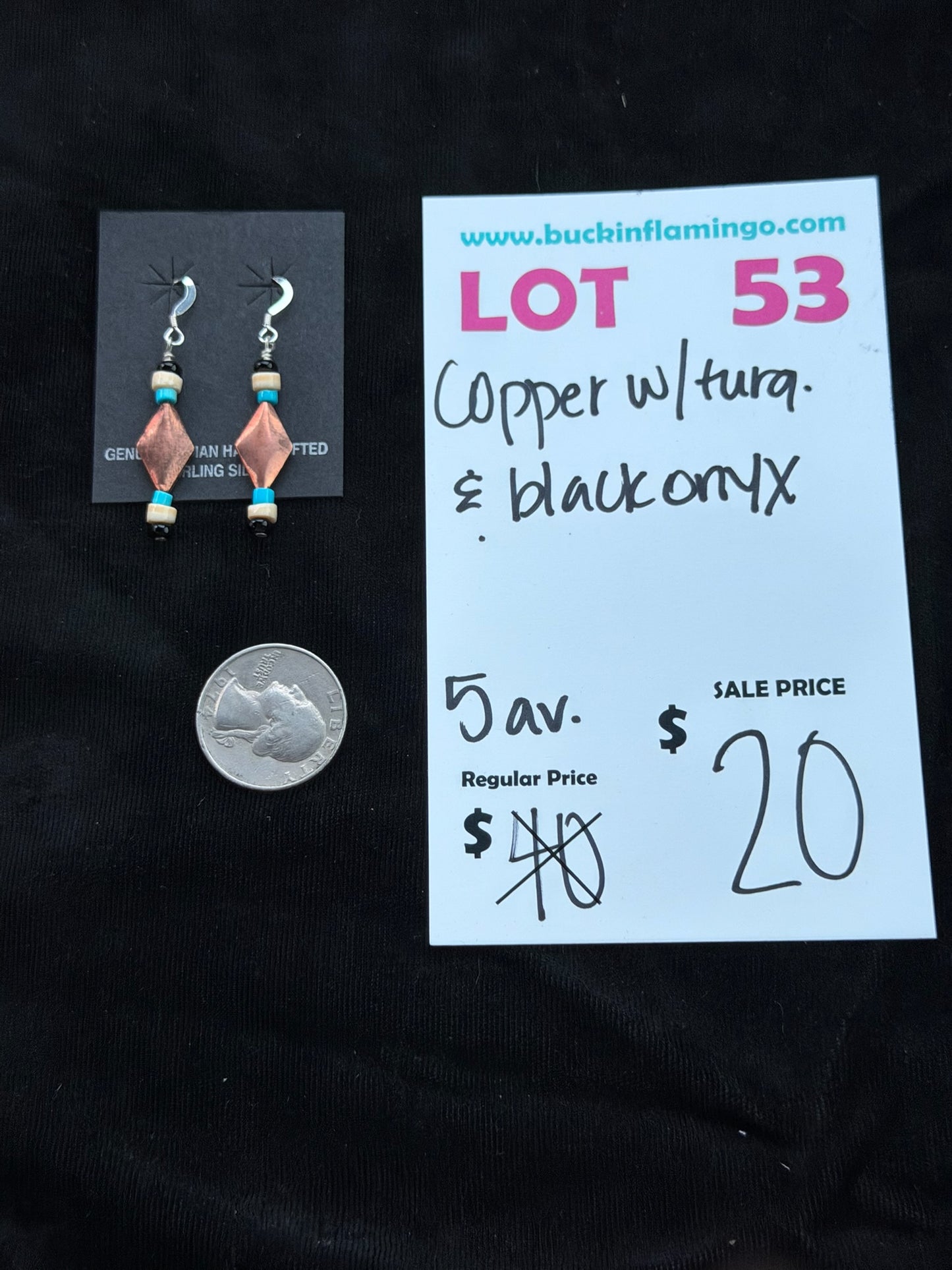 LOT 53 7/12 Copper w/Turquoise & Black Onyx