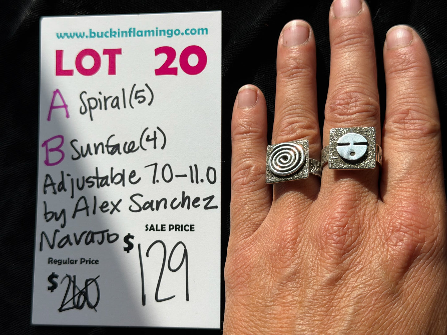 LOT 20 B 7/18 Sunface Adjustable 7.0-11.0 by Alex Sanchez, Navajo