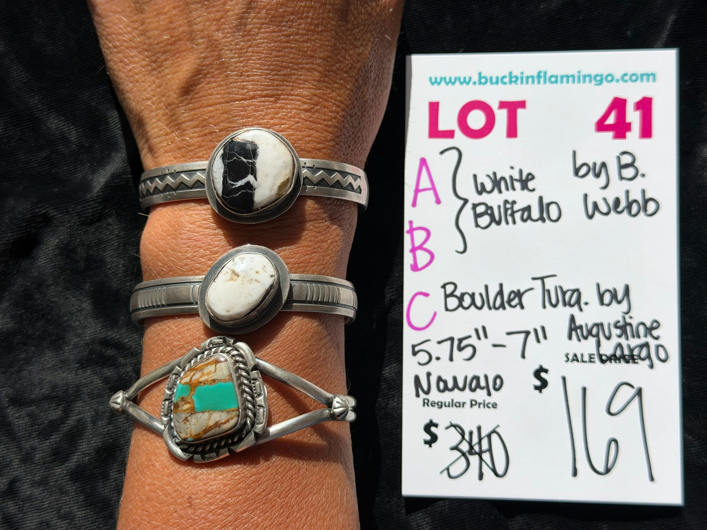 LOT 41 A 7/18 White Buffalo by B. Webb, Navajo 5.75”-7”