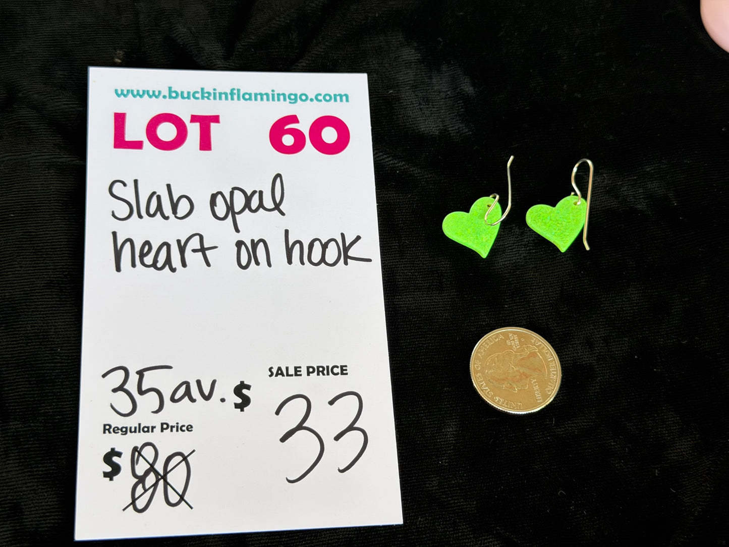 LOT 60 7/18 Slab Opal Heart on Hook