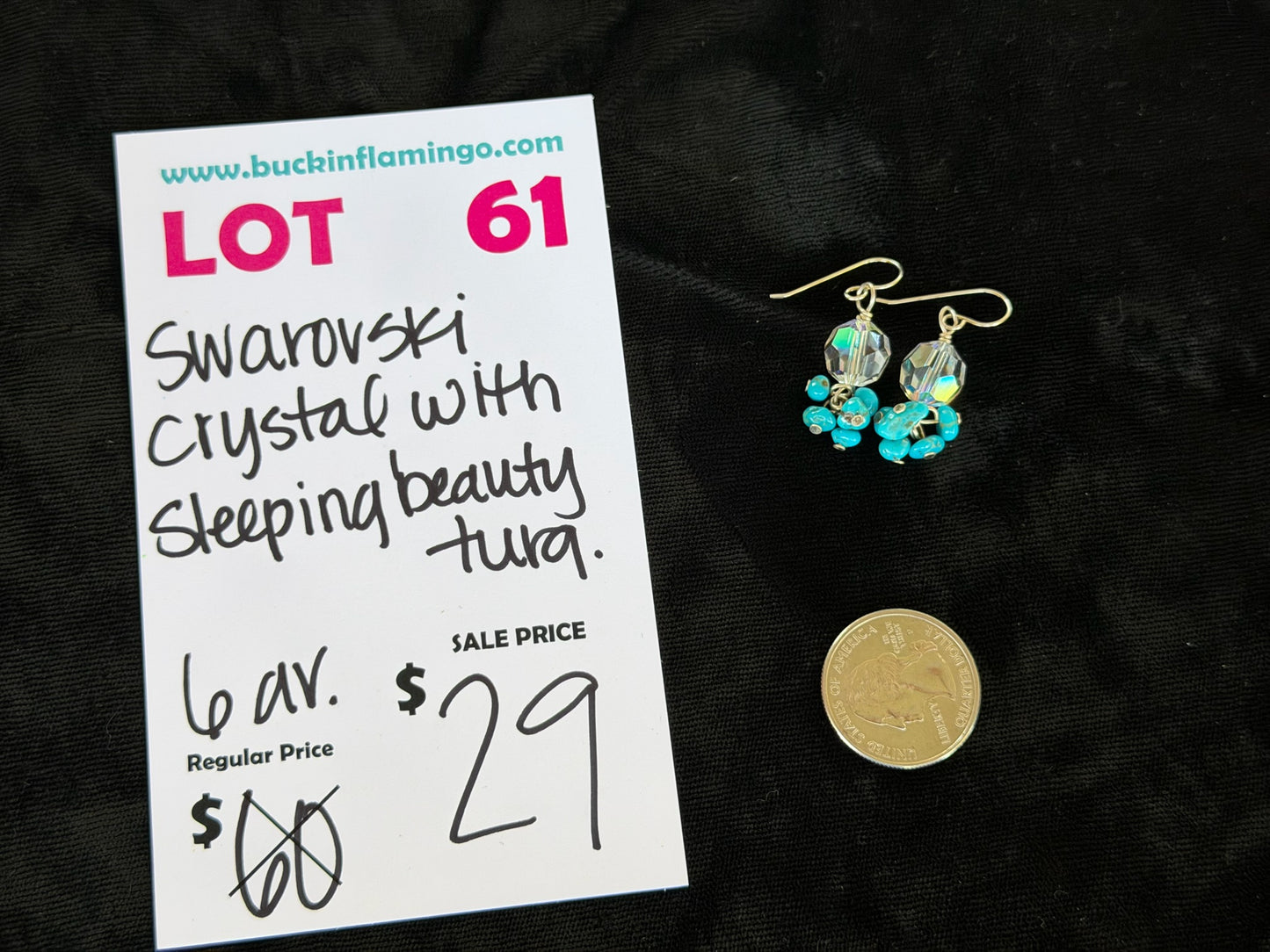 LOT 61 7/18 Swarvorski Crystal with Sleeping Beauty Turquoise