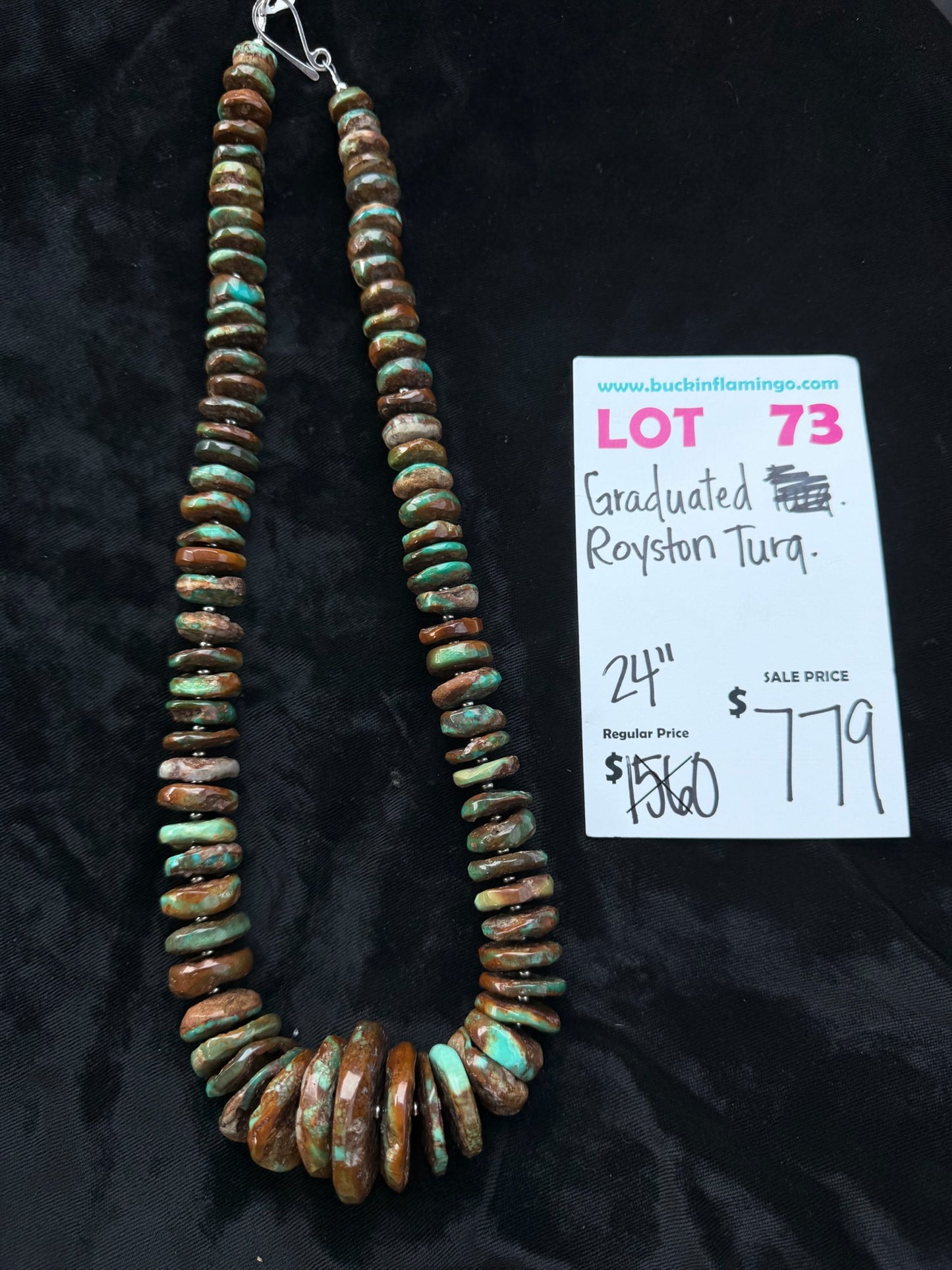 LOT 73 8/2 Graduated Royston Turquoise 24”