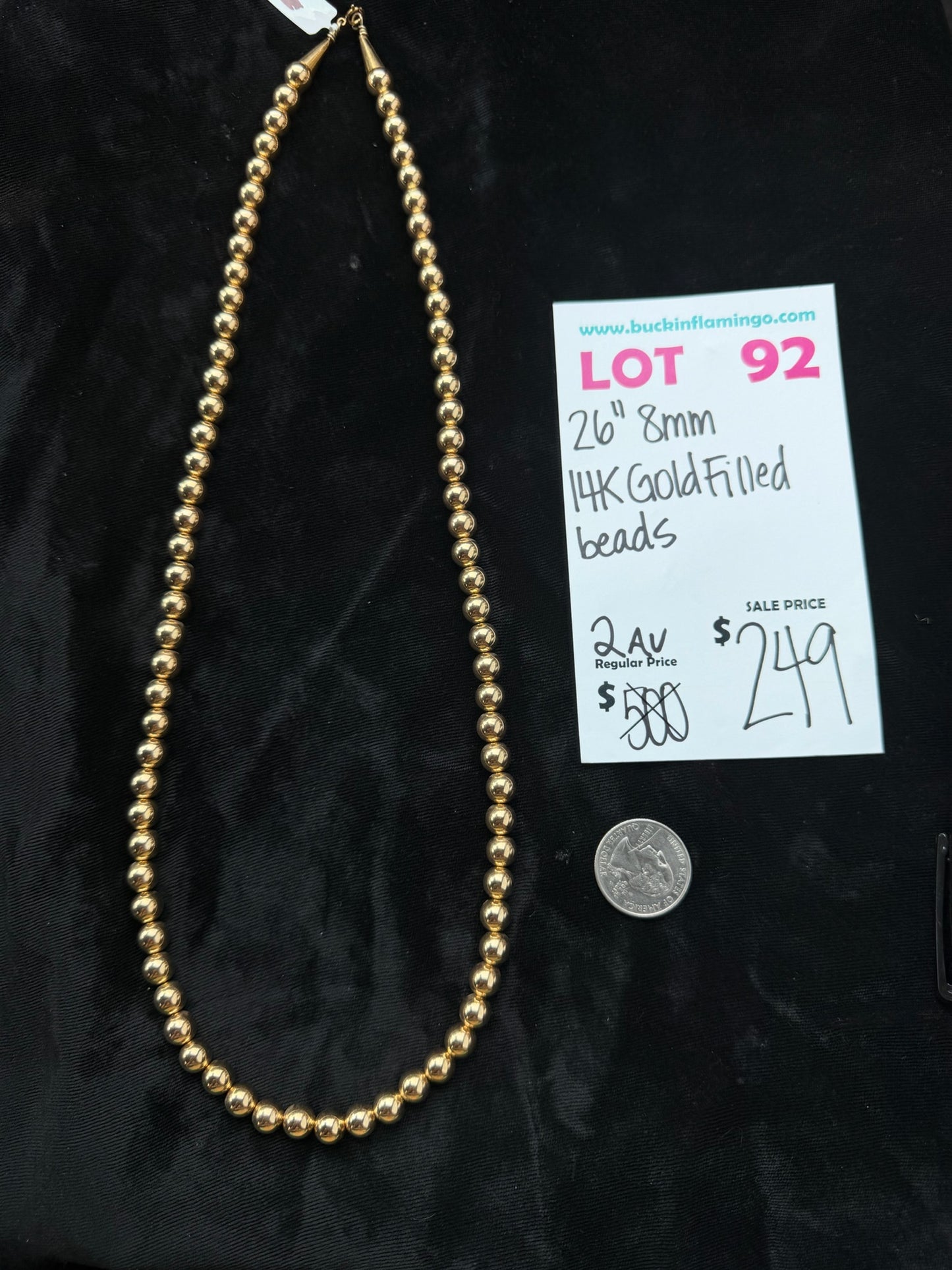 LOT 92 8/2 26” 8MM 14K Gold Filled Beads