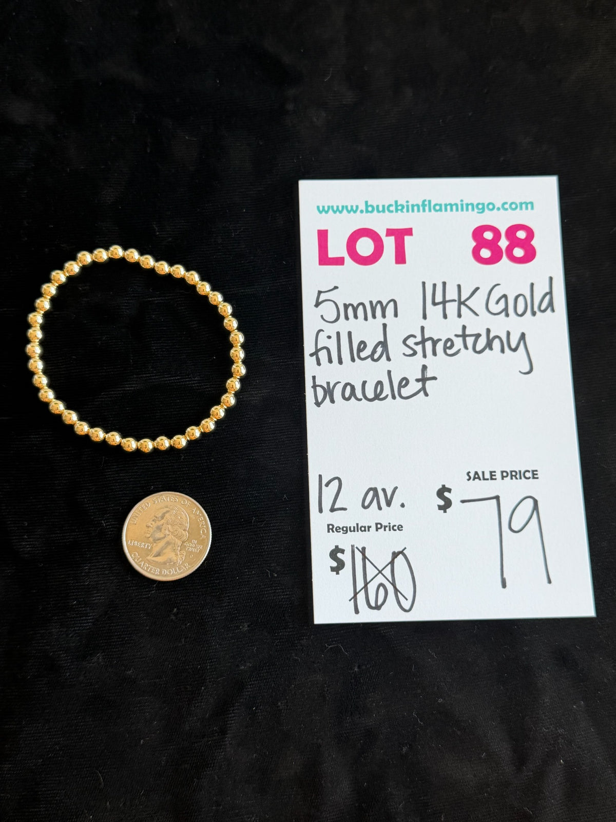 LOT 88 9/13 5mm 14K Gold Filled Stretchy Bracelet
