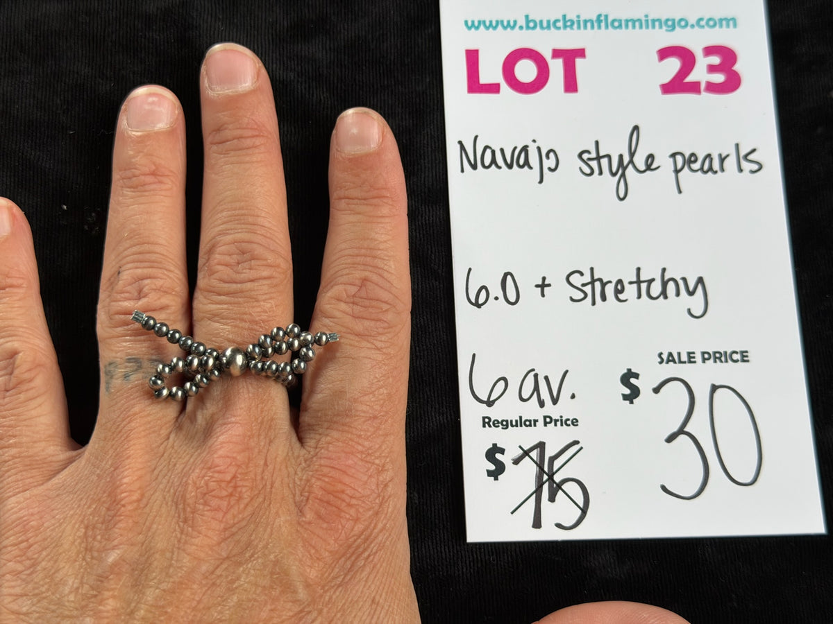 LOT 23 9/20 Navajo Style Pearls 6.0+Stretchy