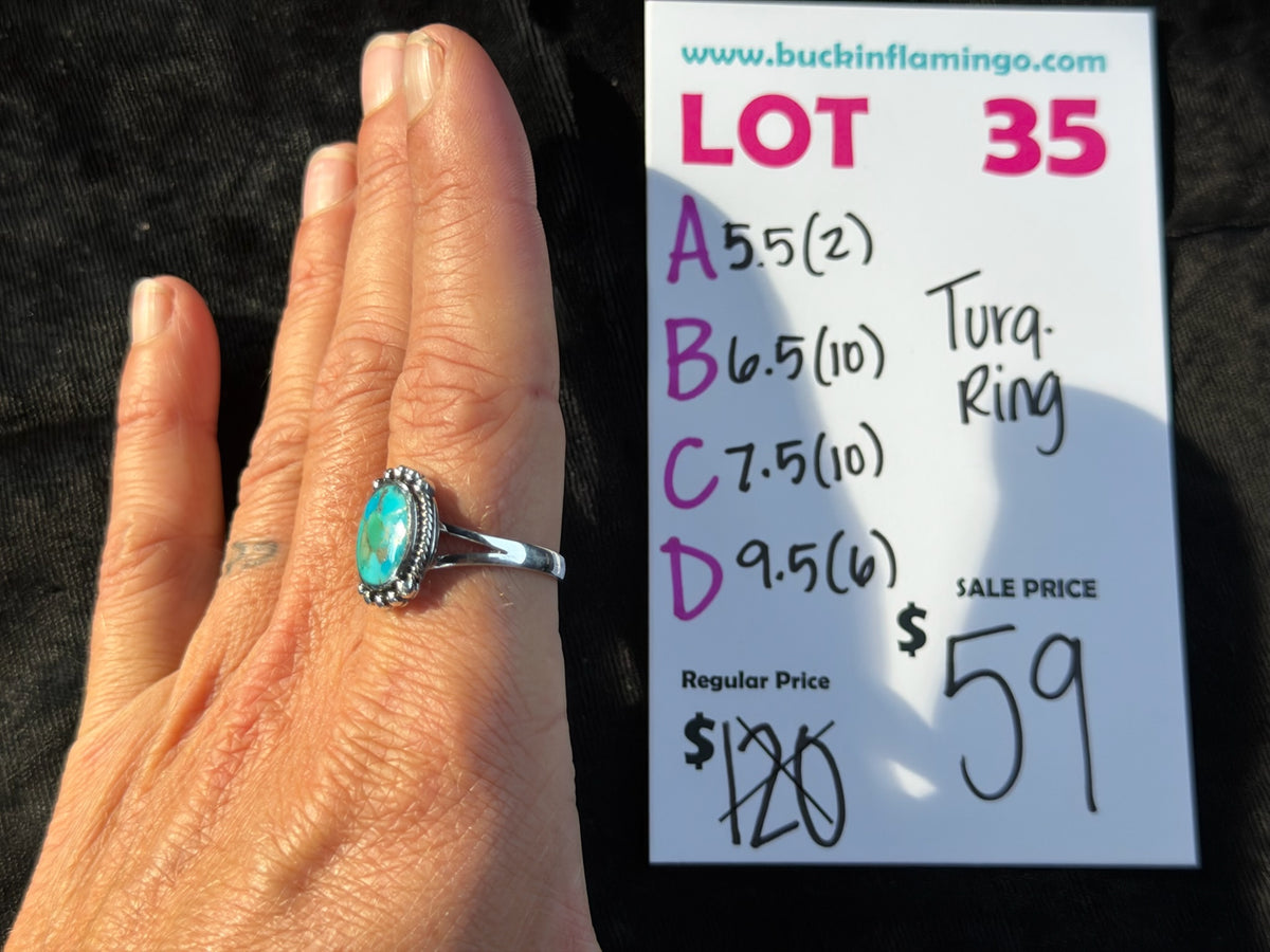LOT 35 D 9/20 9.5 Turquoise Ring