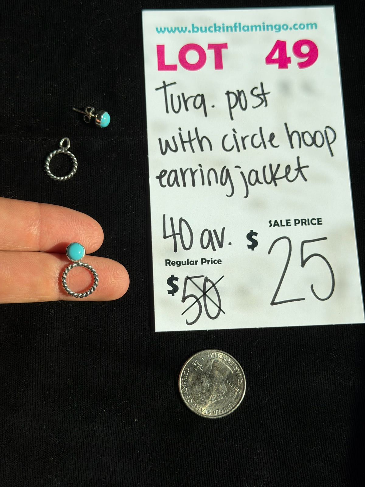 LOT 49 9/20 Turquise Post with Hoop Earring Jacket