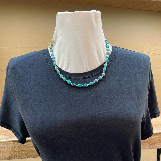 Natural Kingman Turquoise Nuggets 20” Necklace
