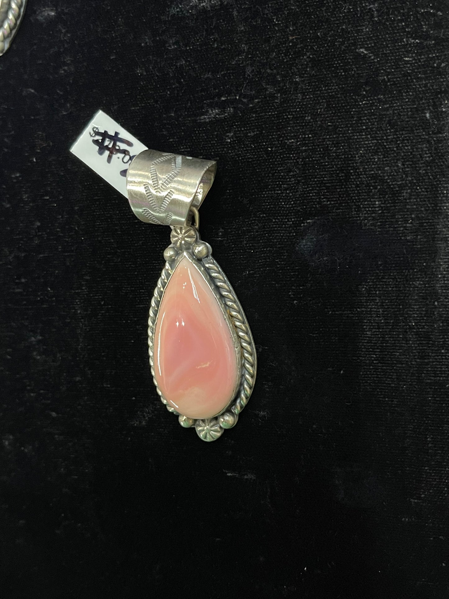 Pink Conch Shell Pendant by Boyd Ashley Navajo