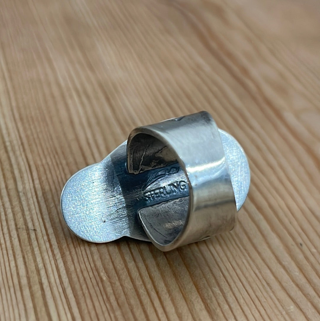 7.5 - Triangle Sonoran Blue Turquoise Ring