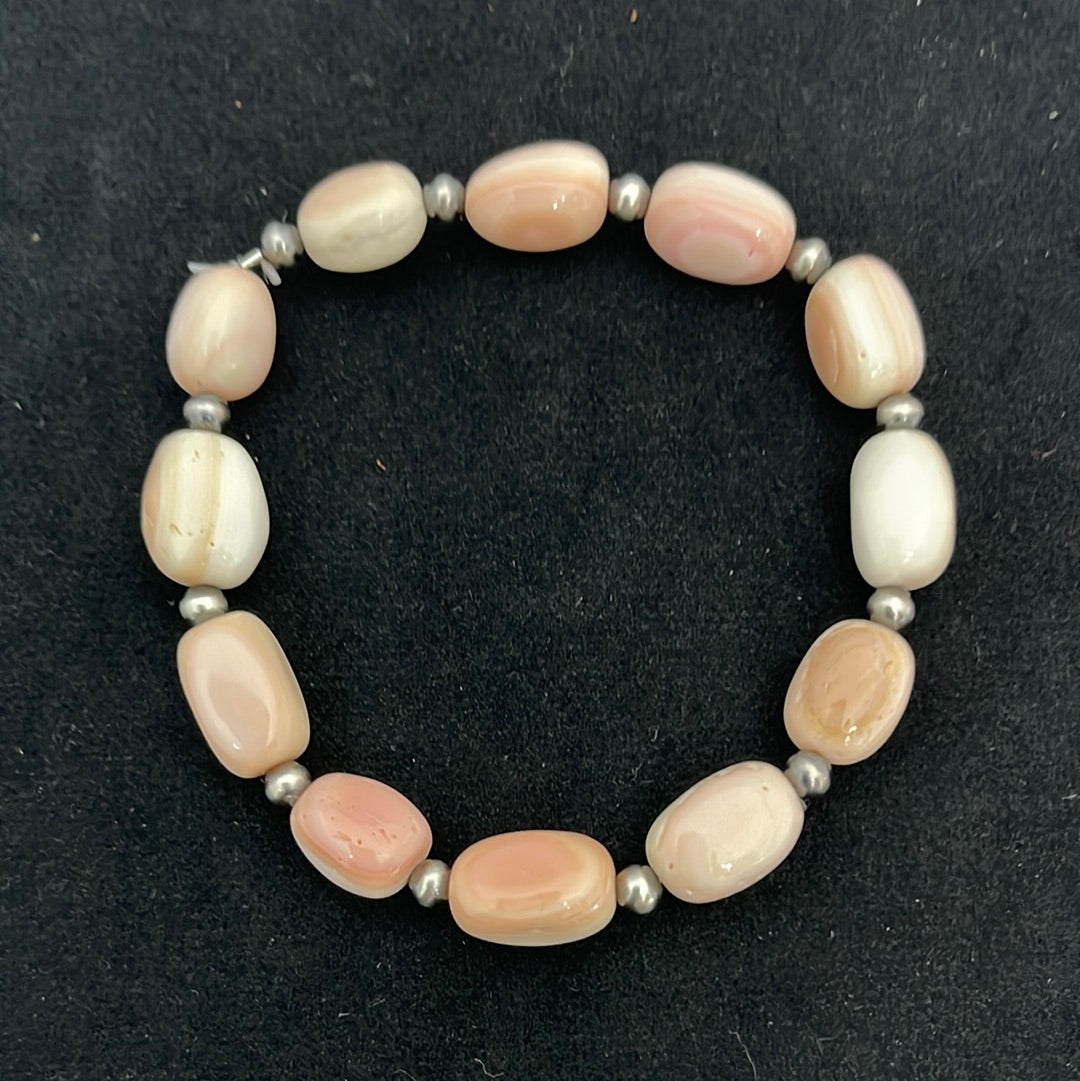 7” Conch Shell Barrel Stretchy Band Bracelet