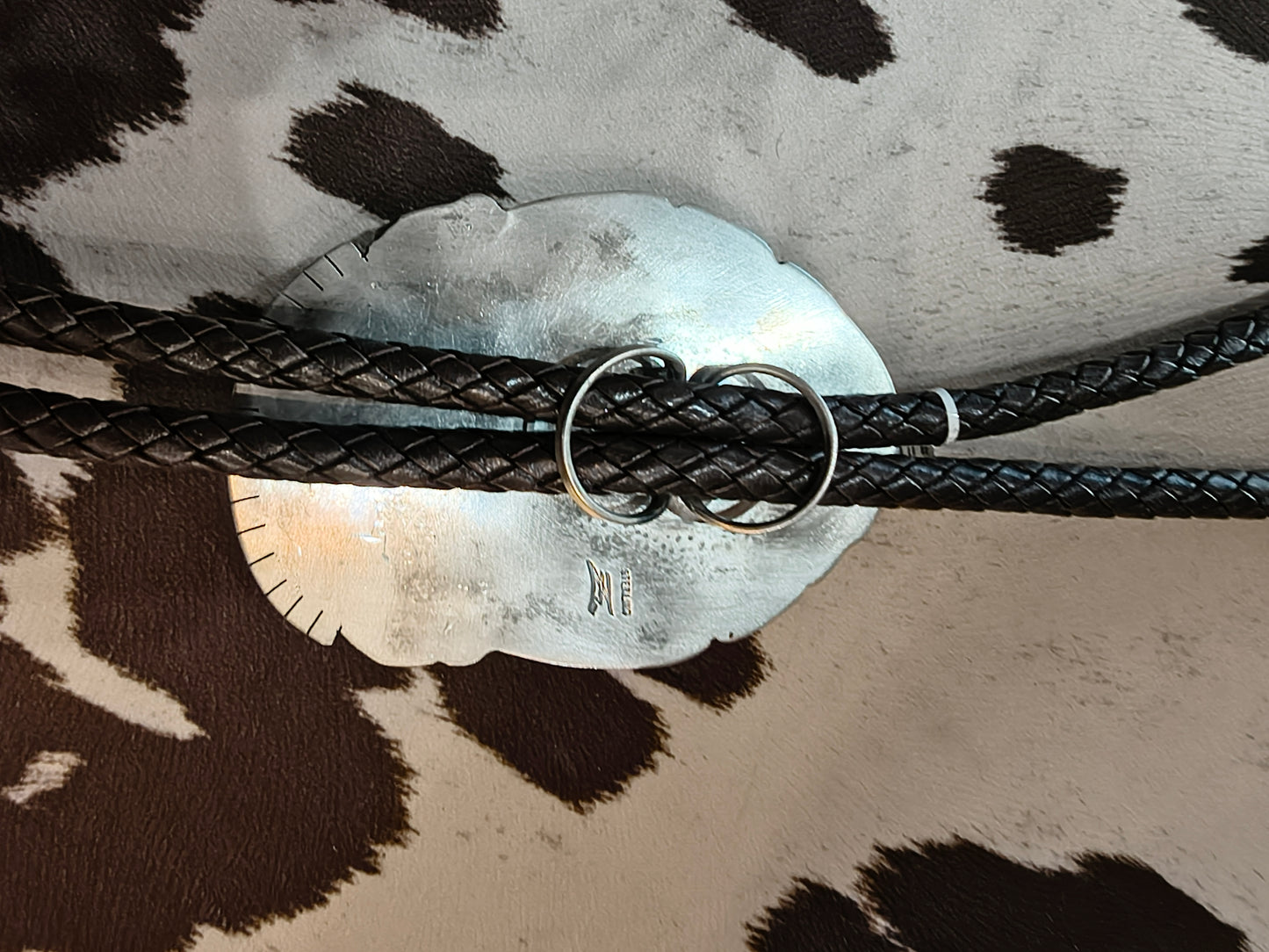 Bolo with Teardrop Turquoise by Zia, Navajo