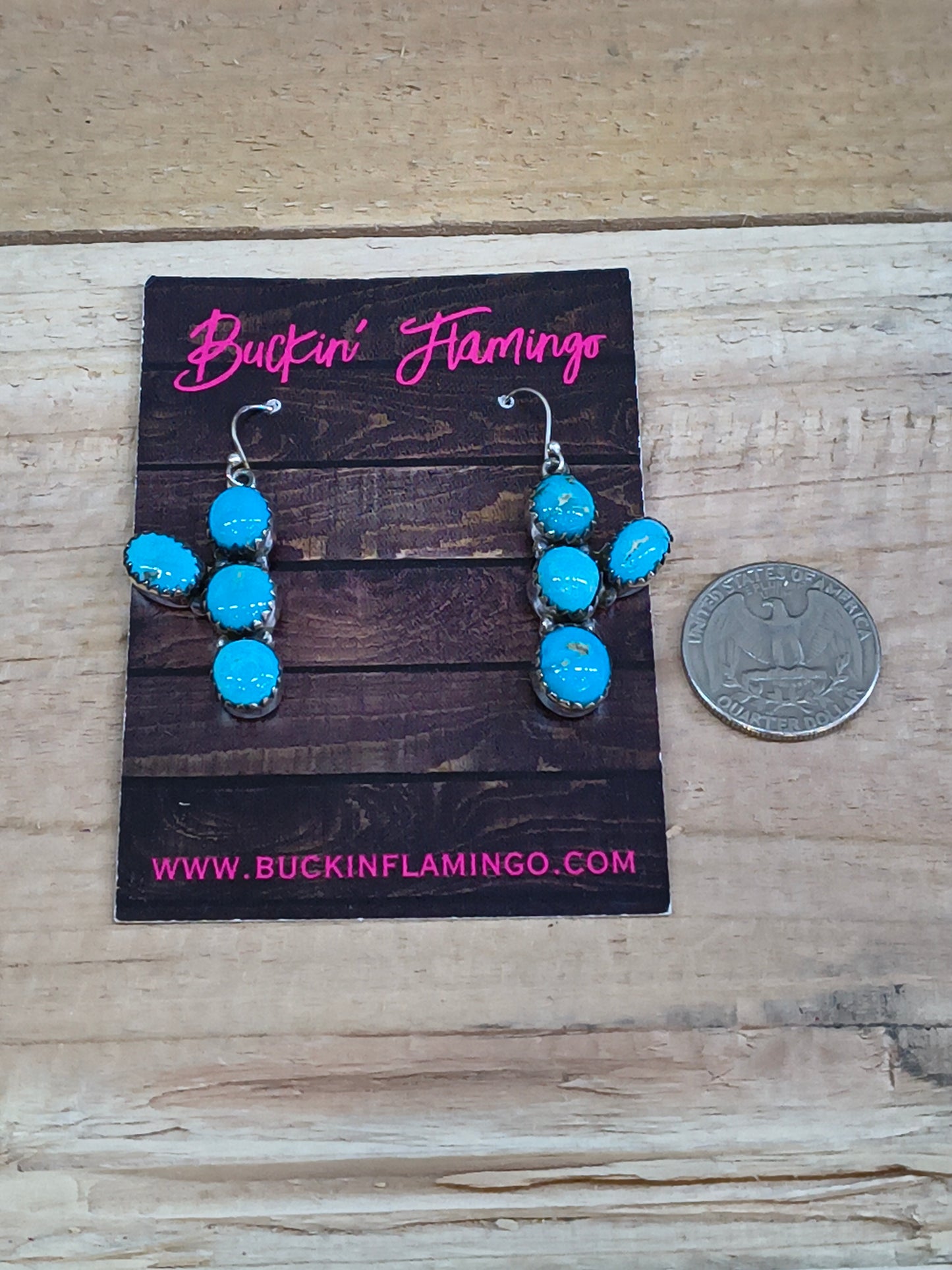 Sleeping Beauty Cactus with Prong Setting Earrings