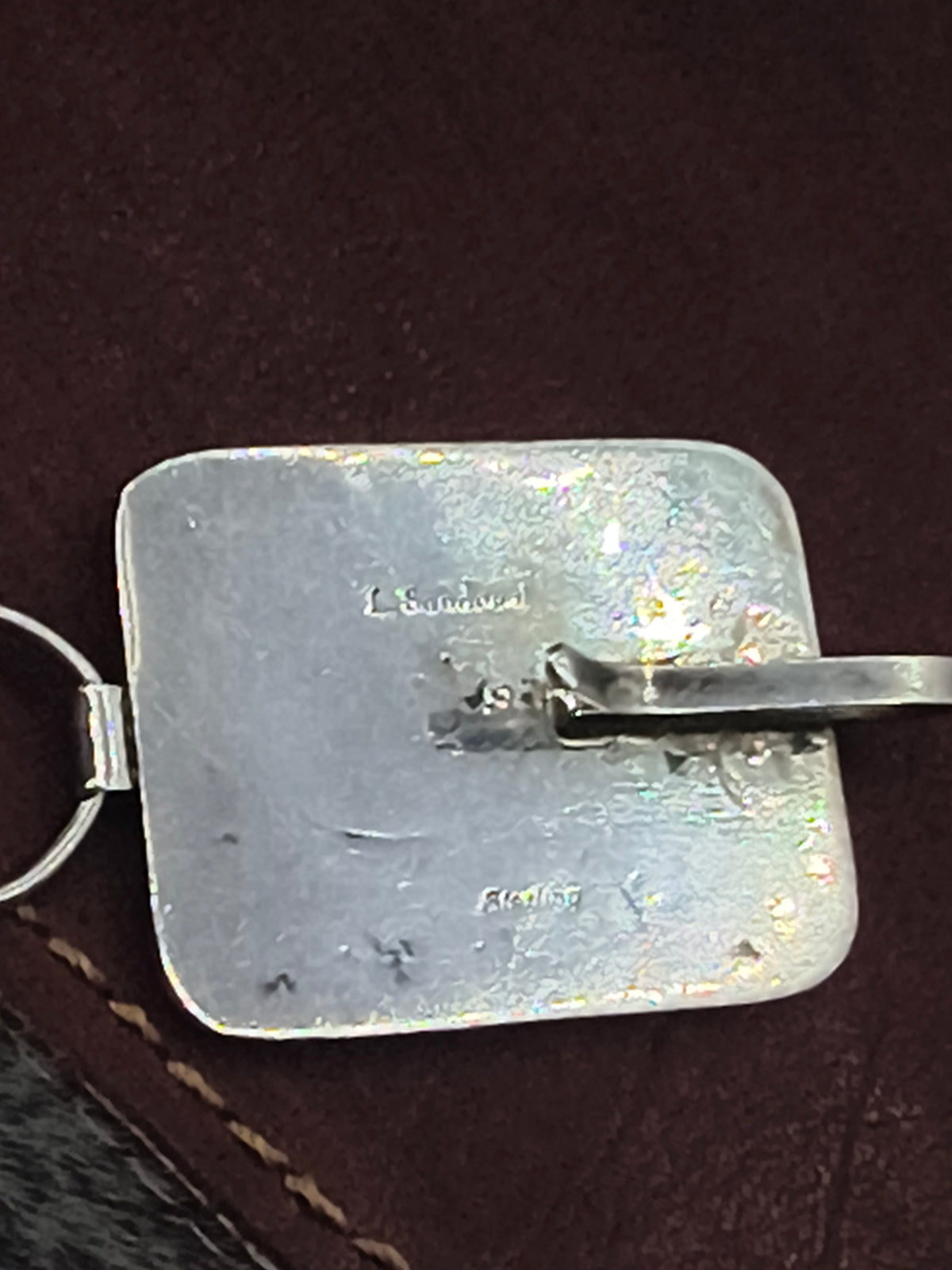 44” Sterling Silver Rectangle Concho Belt by Larry Sandoval, Navajo