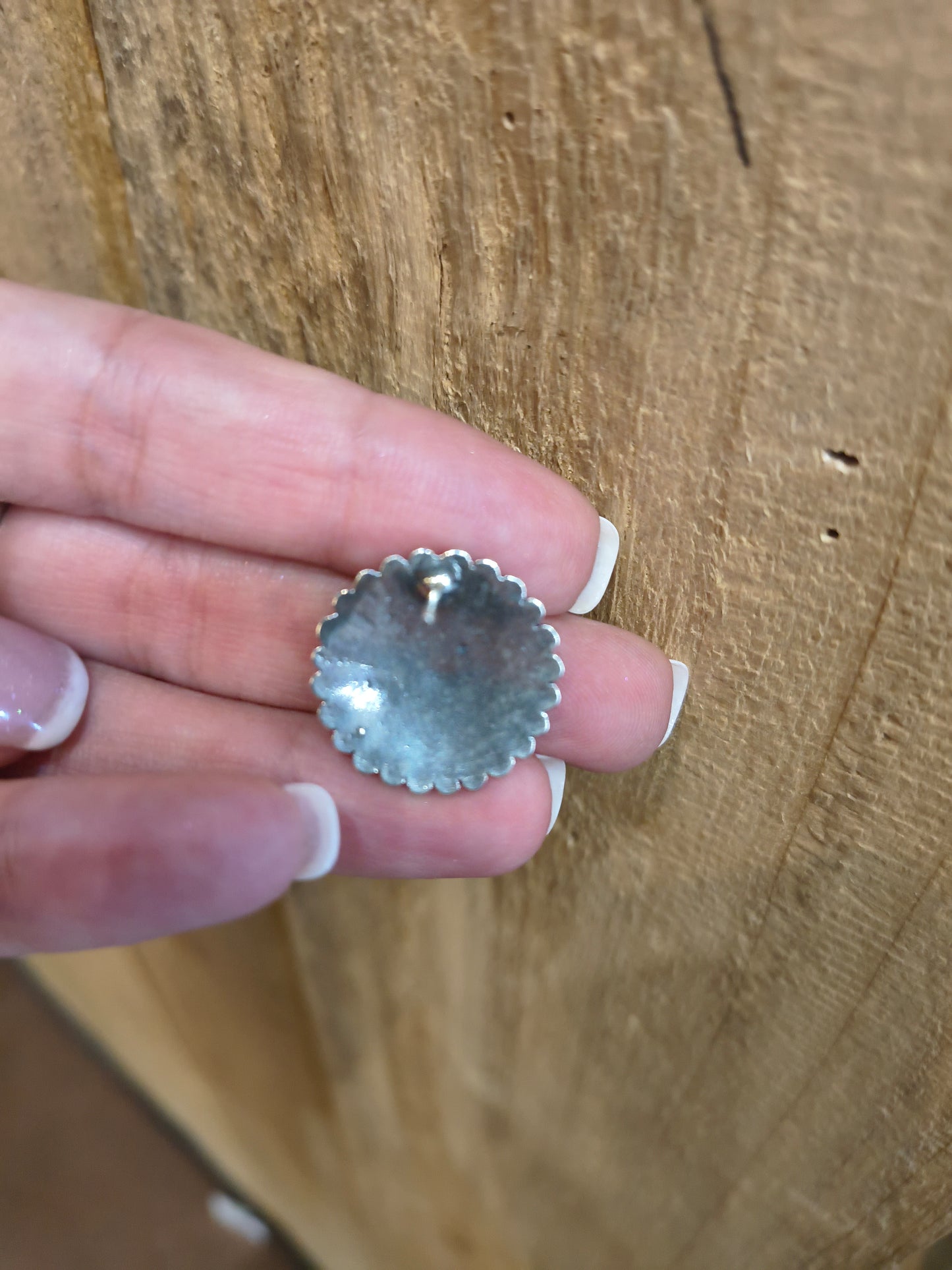 Double Layer Concho Post Earrings by Rita Largo, Navajo