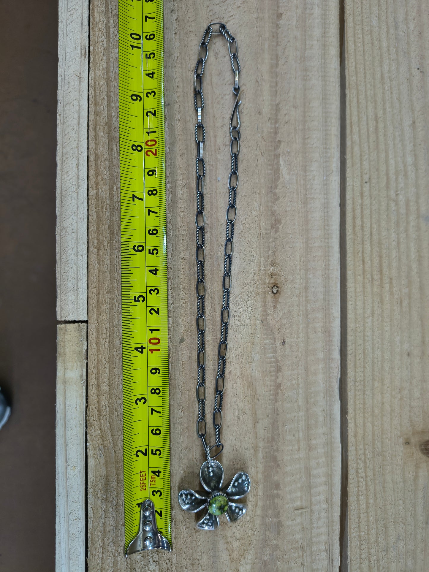 Palomino Mercury Dime 20" Paperclip Necklace by James Begay, Jr., Navajo