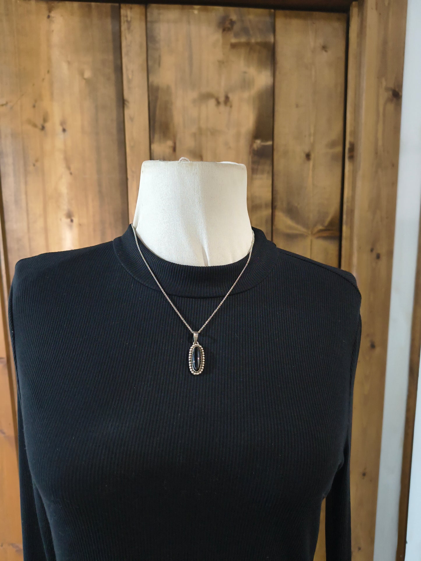 Bead Border Black Onyx 18" Necklace