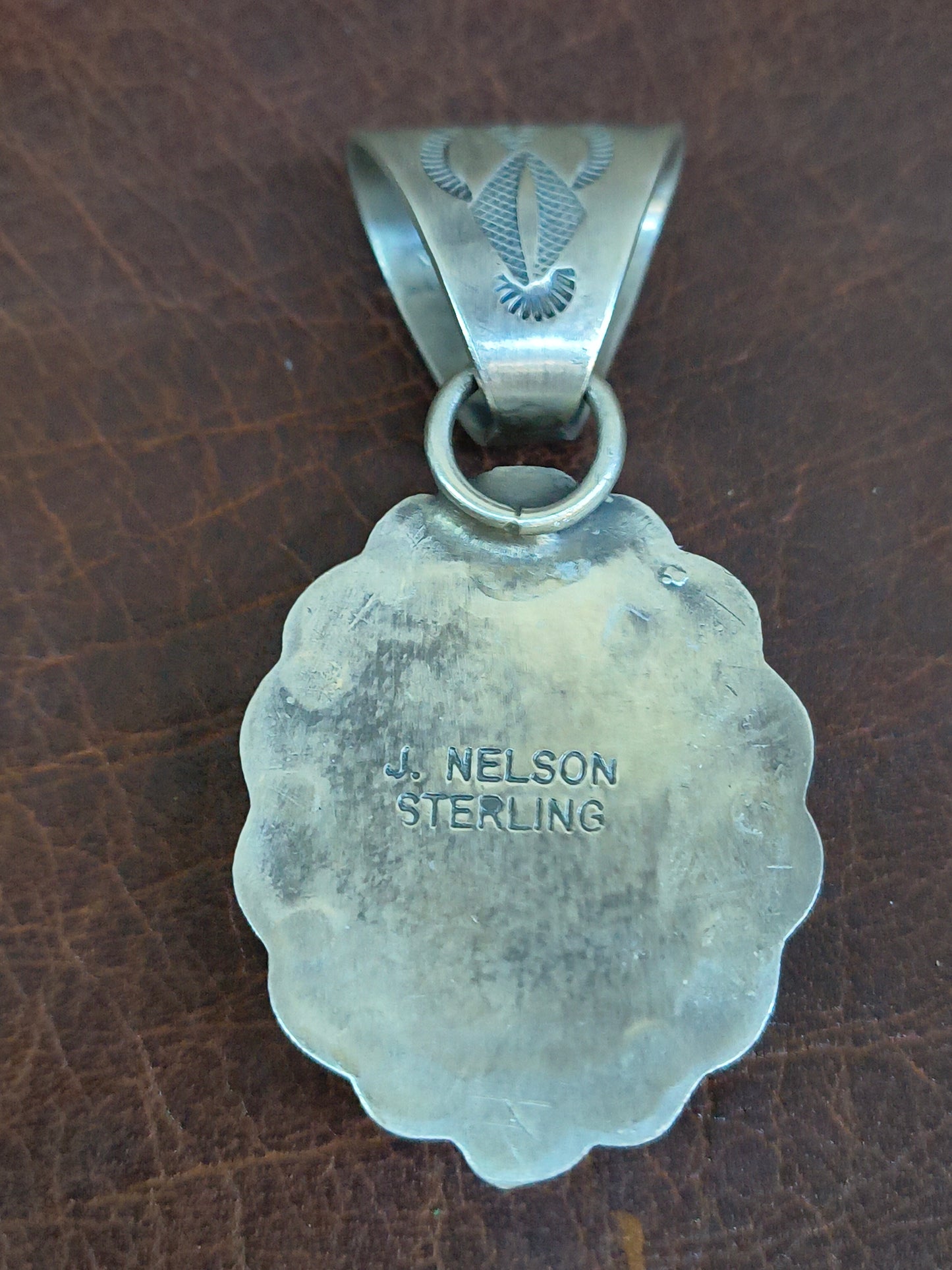 Kingman Water Web Turquoise Pendant w 11 mm Bail