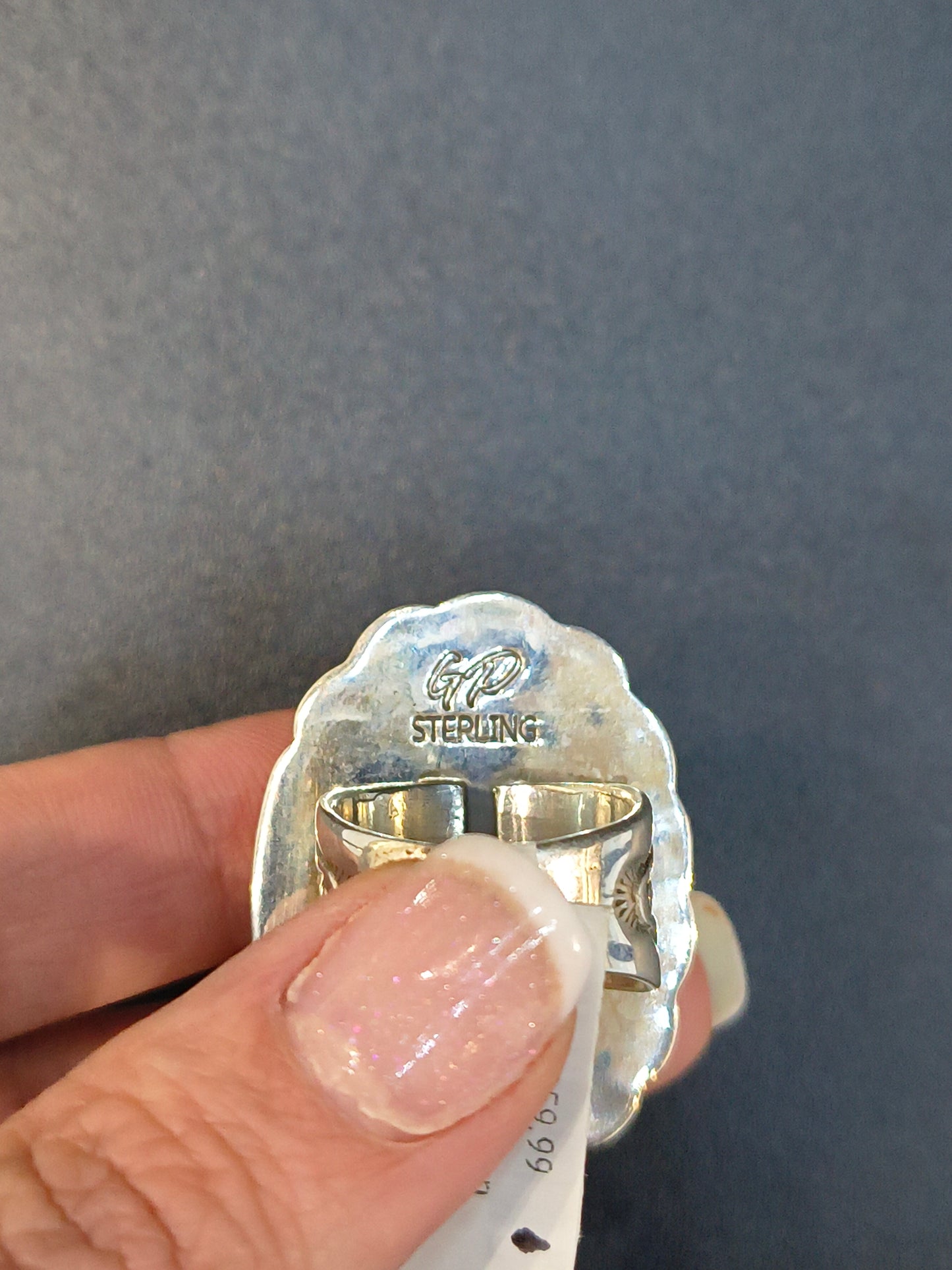 7.5 Kingman Turquoise Ring by Gilbert Platero, Navajo