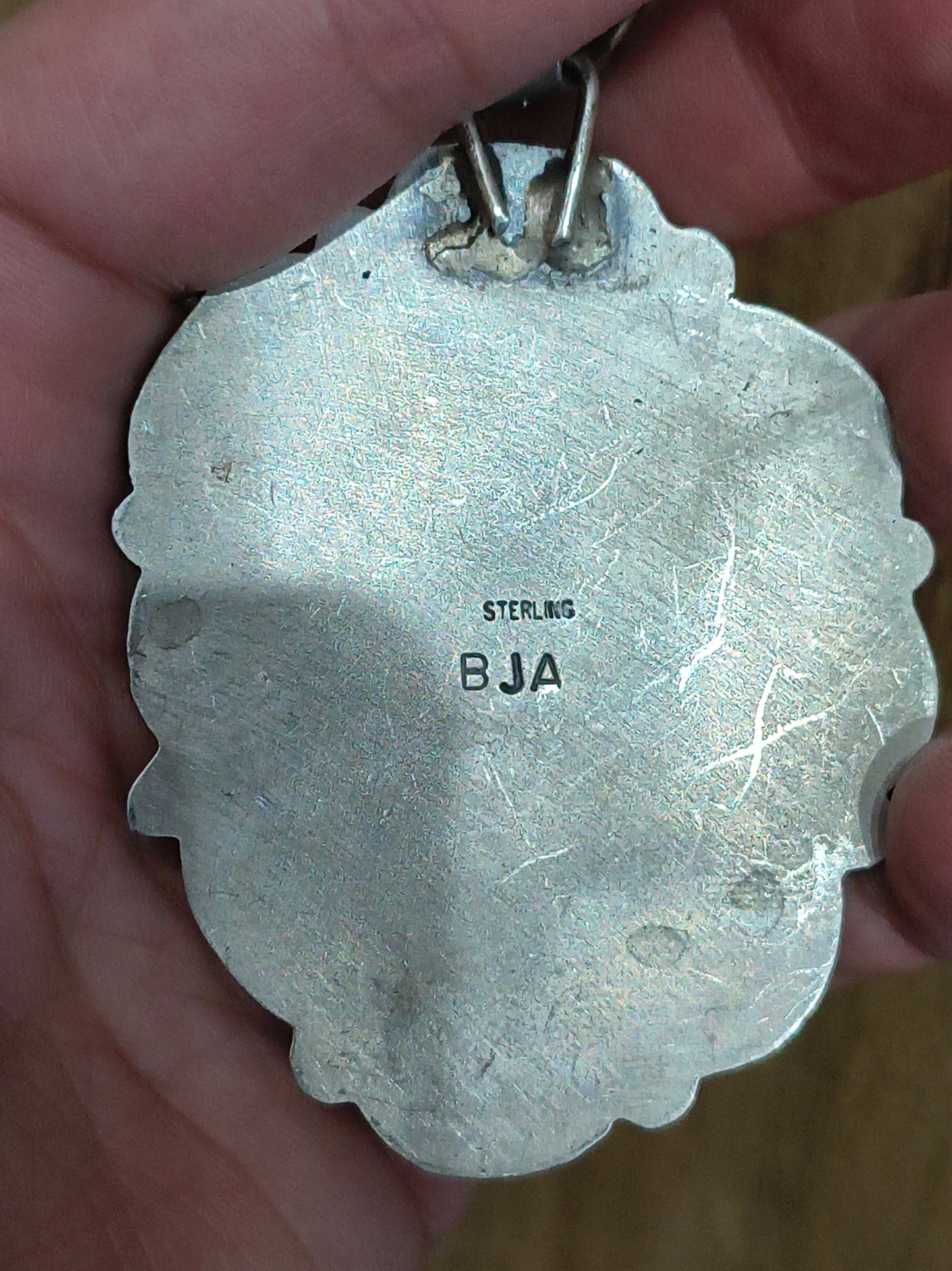 13.2mm Bail Eight Stone Turquoise Pendant with Buffalo Head by Boyd J. Ashley, Navajo