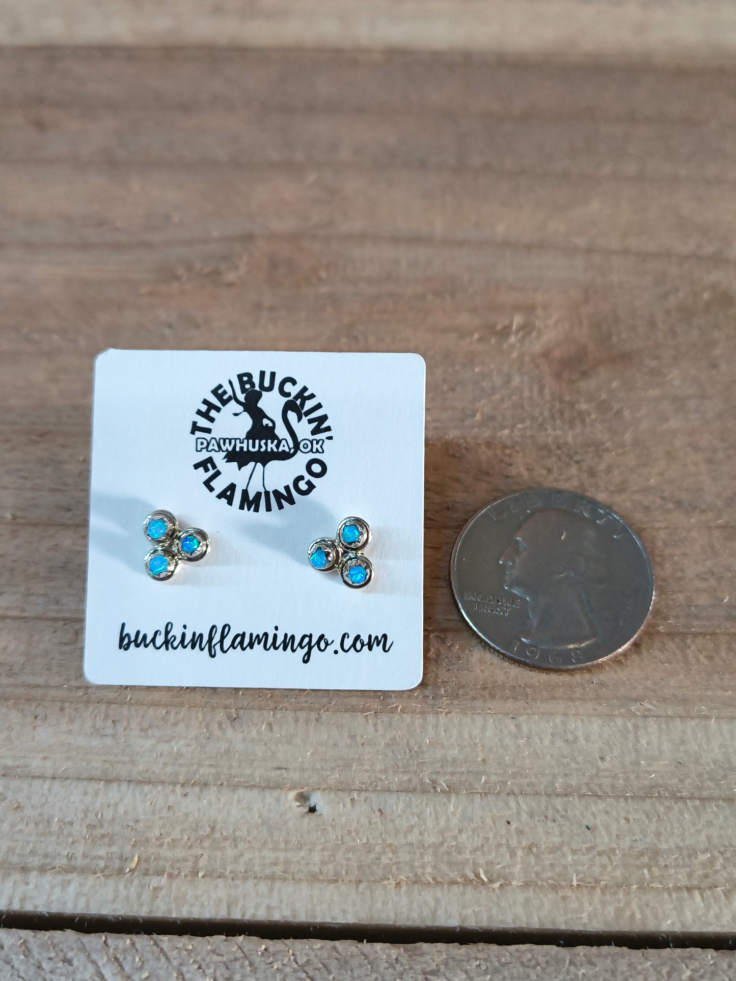 Blue 2.5 mm Tri-Opal Post Earrings