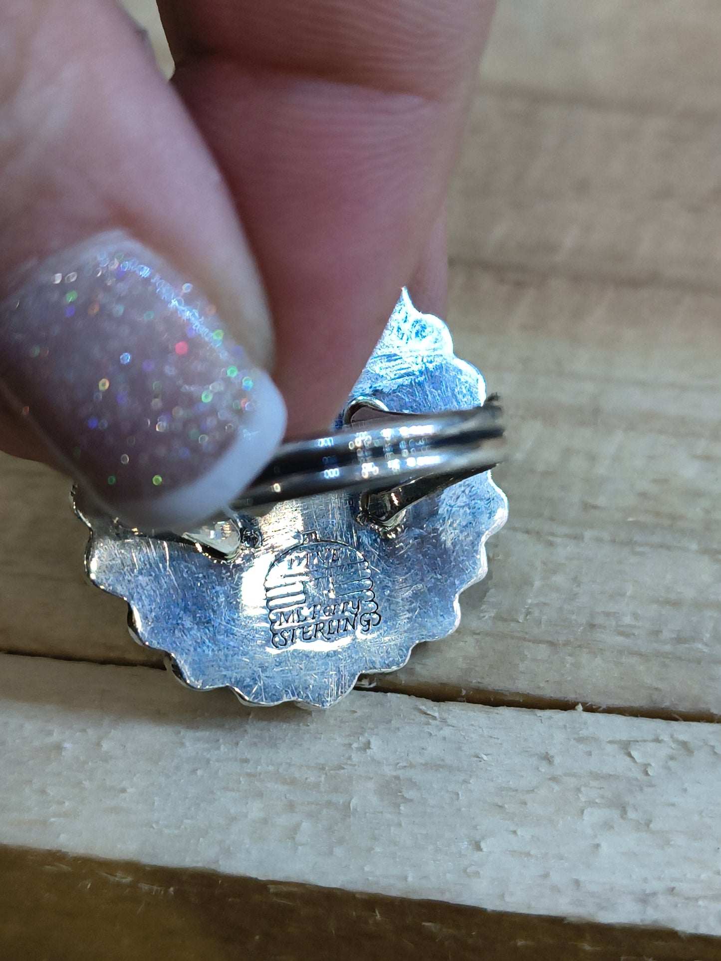 8.5 Turquoise Cluster Ring by Cordell Wilson, Navajo