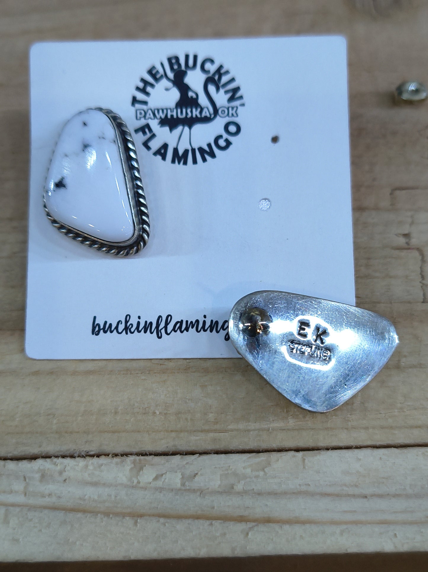 White Buffalo Earrings by Elouise Kee Navajo