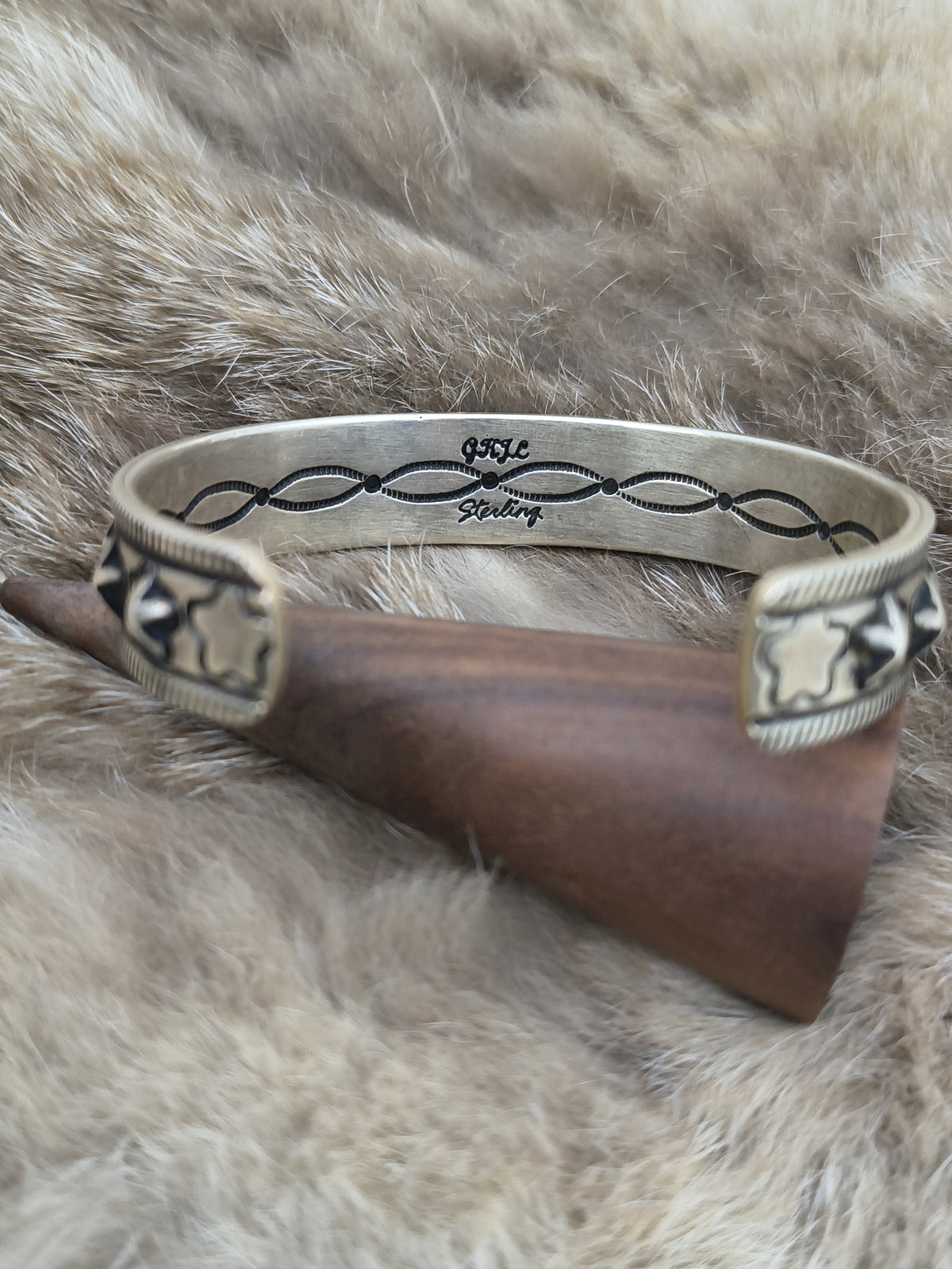 Sterling Silver Star Bracelet by Glynn Livingston, Navajo
