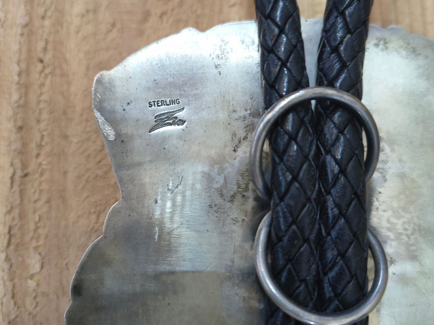 Bear Claw Heavy Silver Bolo with Turquoise by Zia, Navajo