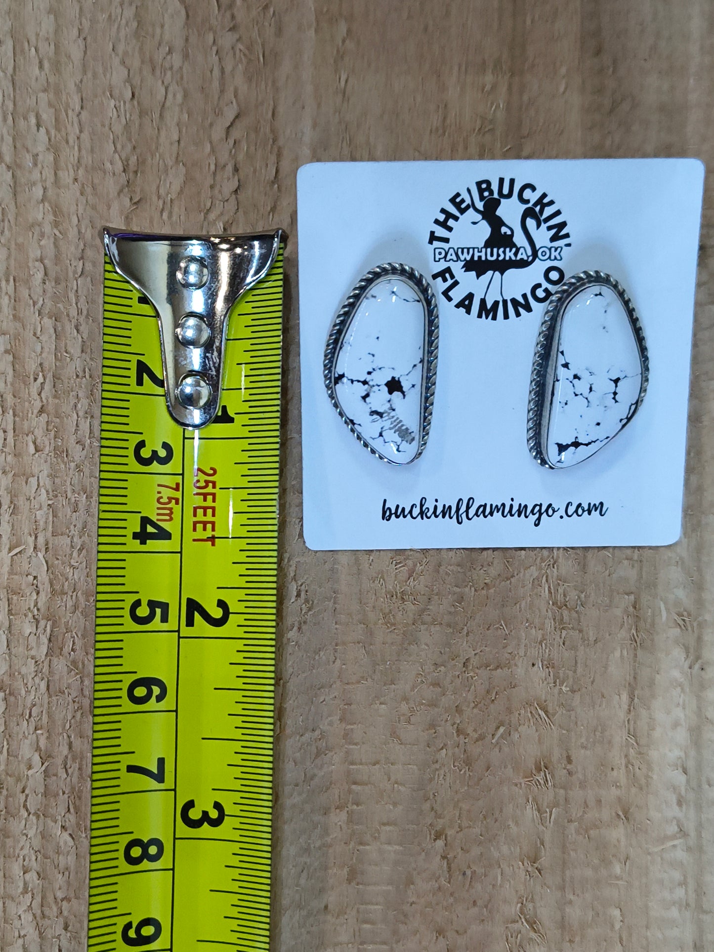 White Buffalo Earrings by Elouise Kee Navajo