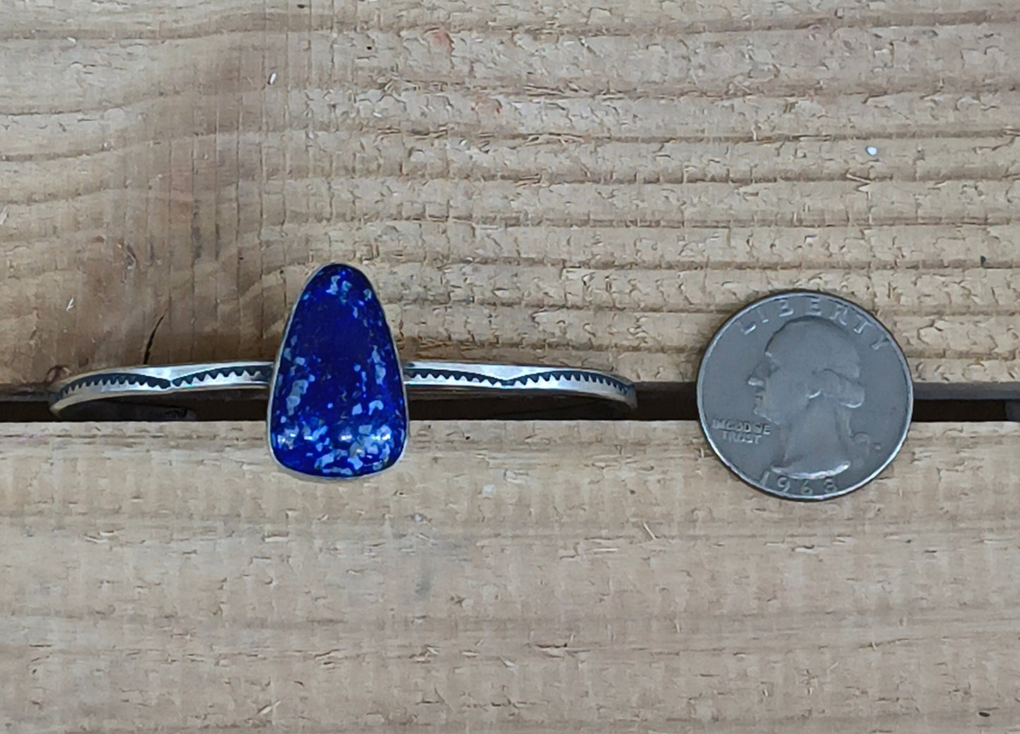 5.75" - 6.75" Lapis Lazuli Single Stone Cuff