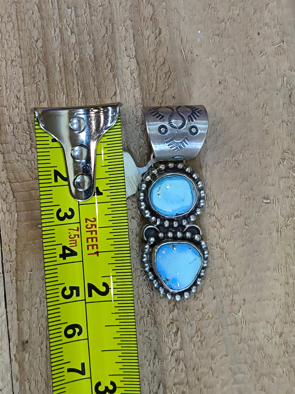 Golden Hills Turquoise Pendant 13mm bail By T.Nez Sr., Navajo