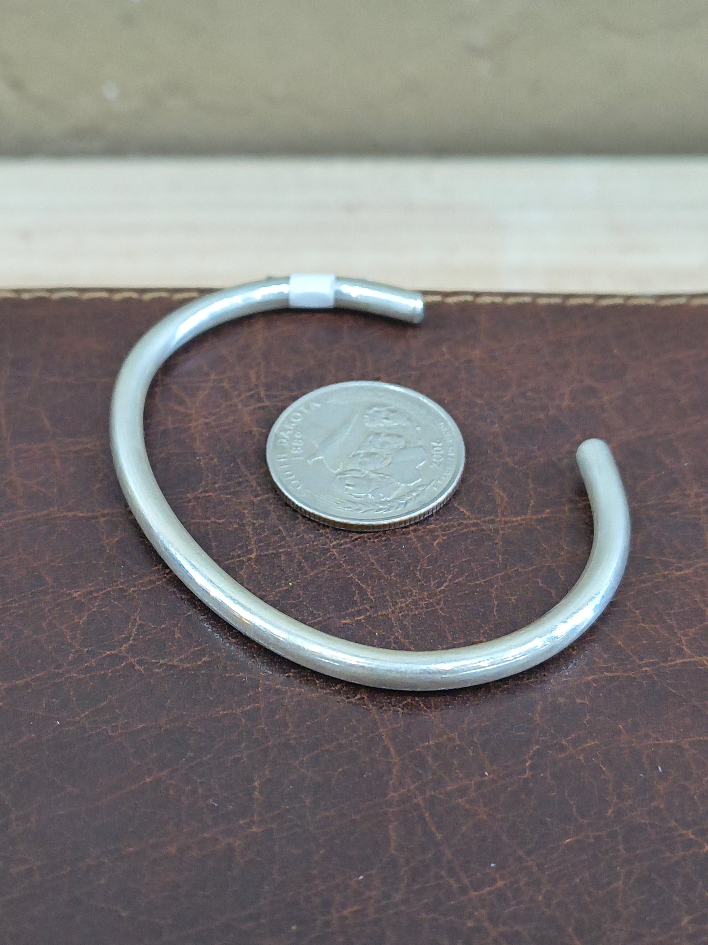 6"-7" Round Wire Cuff by Elaine Tahe, Navajo