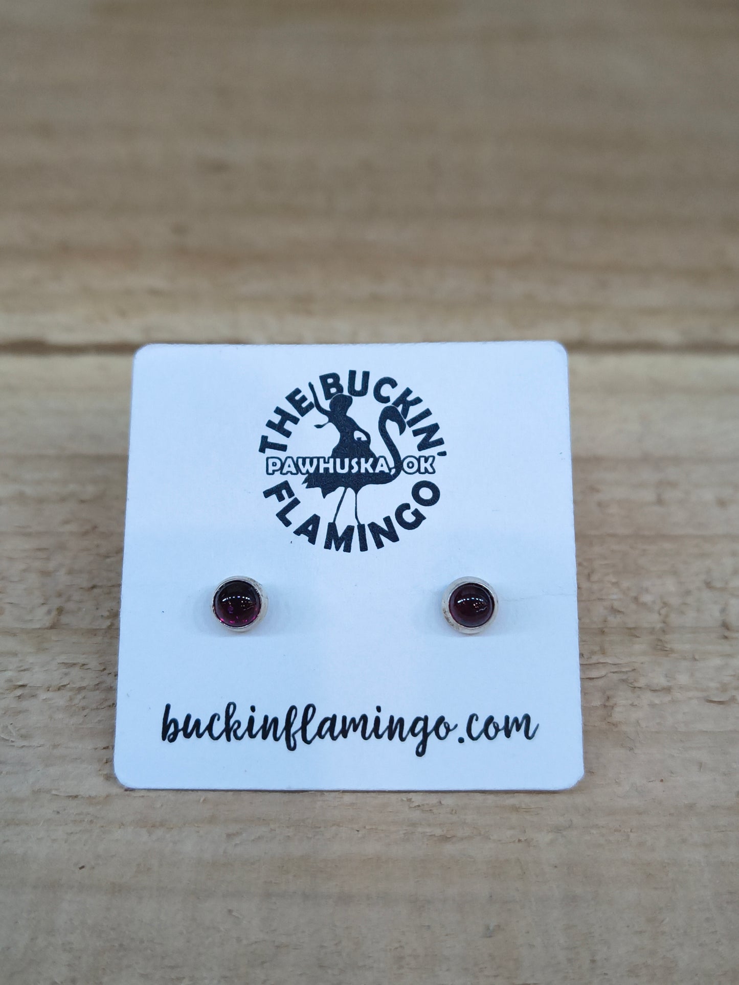 4.5 mm Garnet Post Earrings