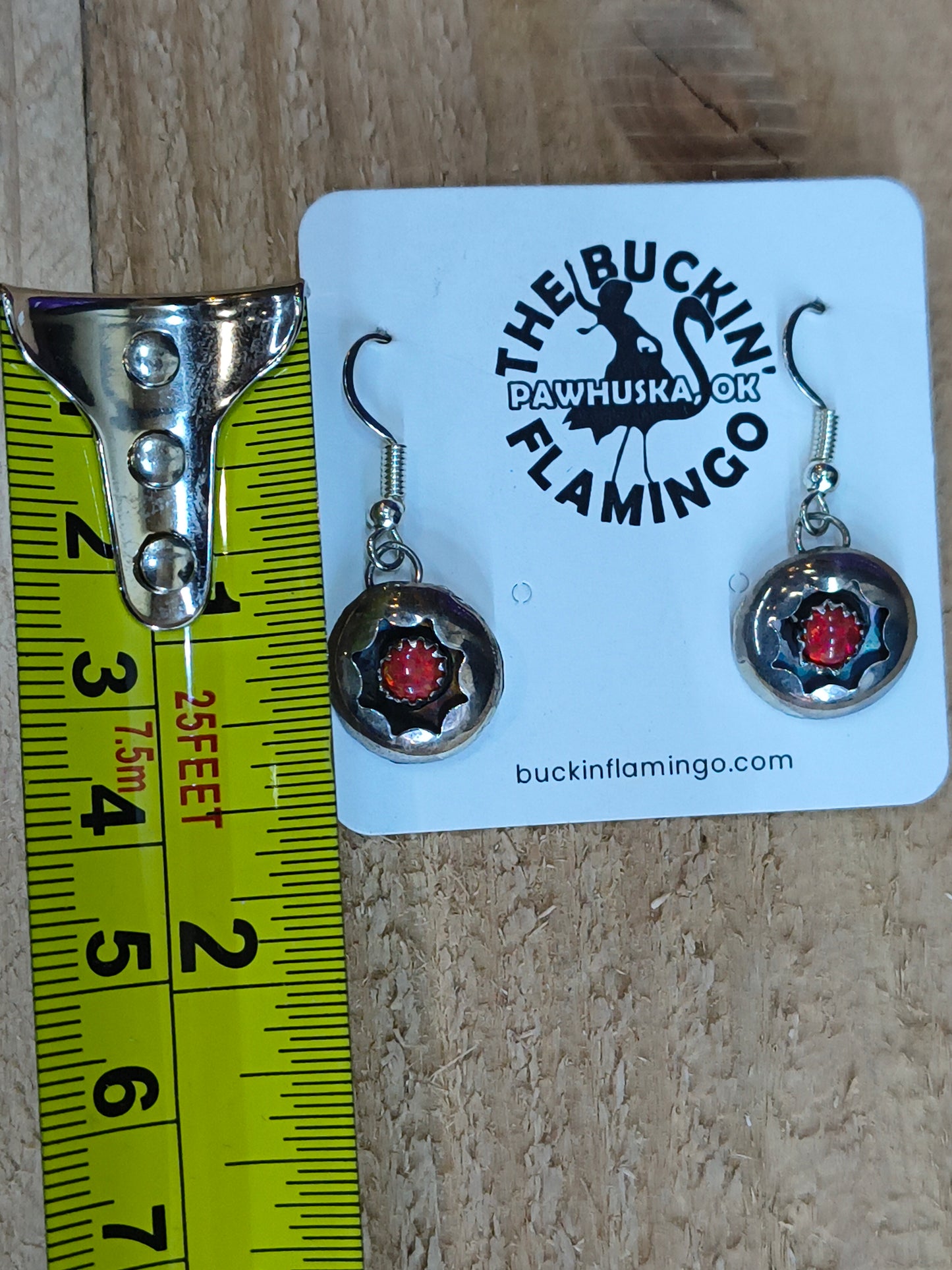 Red Opal Shadowbox Dangle Earrings