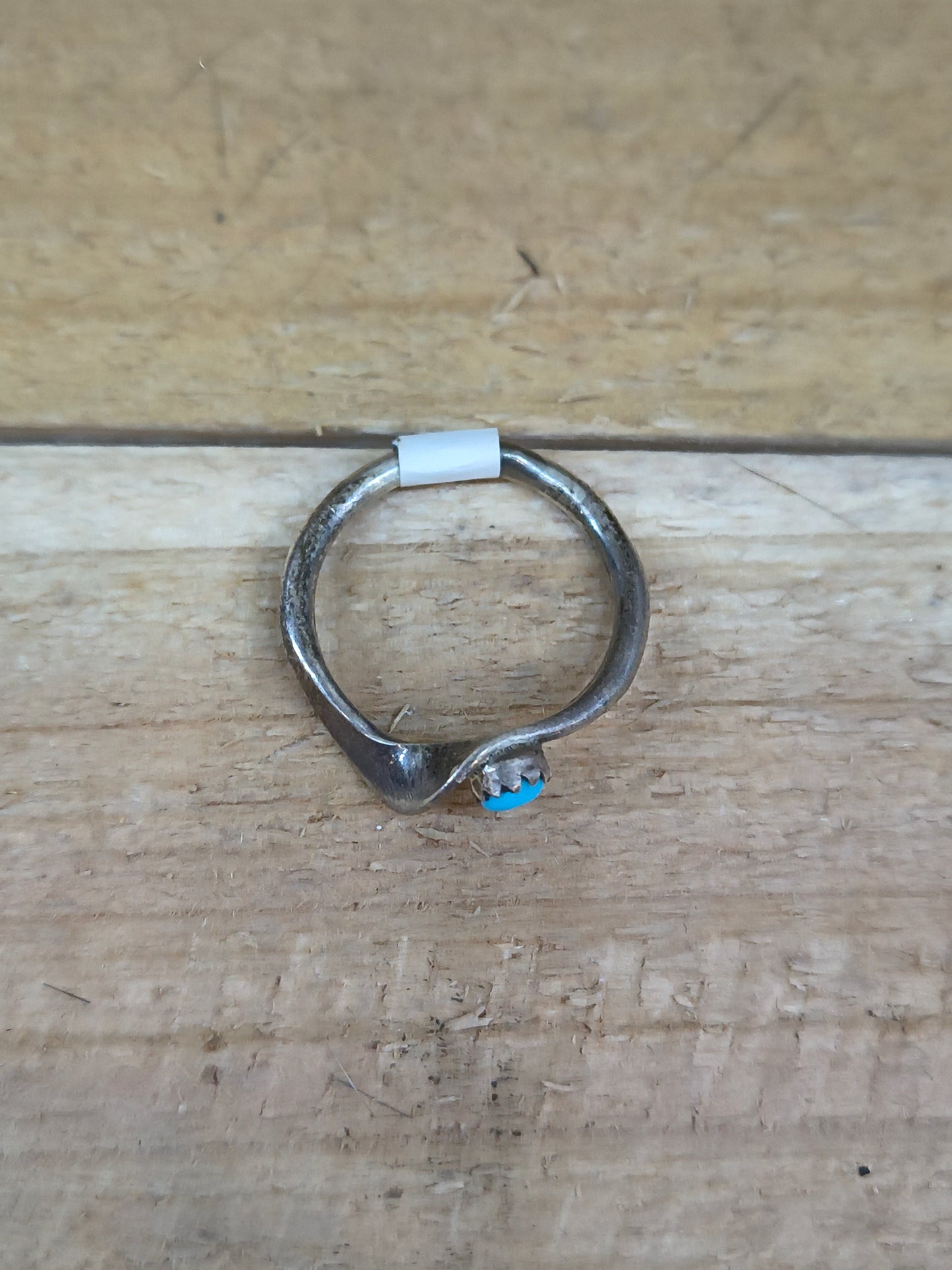 Half Silver Twist with Turquoise Stone
