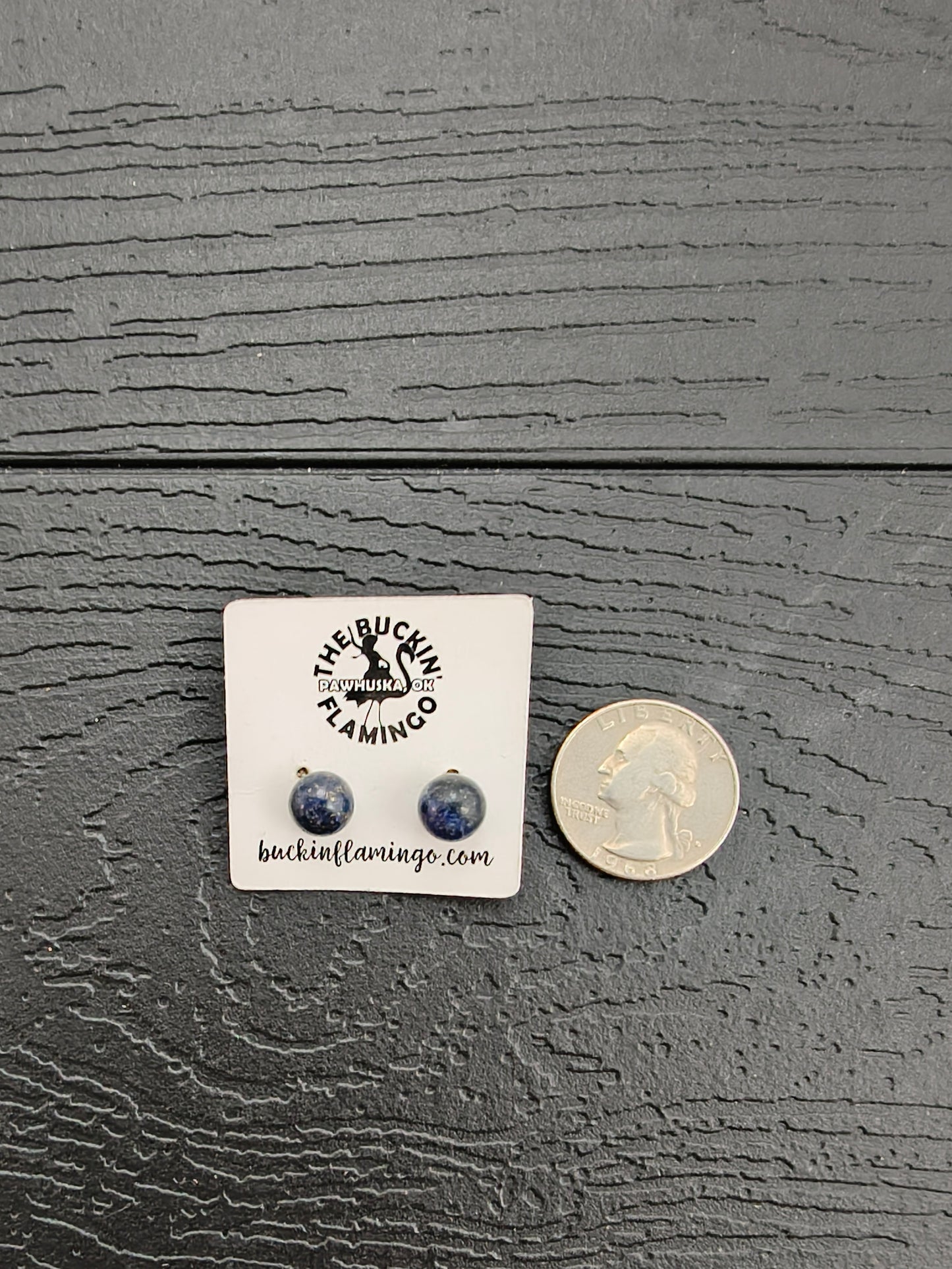 Denim Blue Lapis 8 mm Ball Earrings