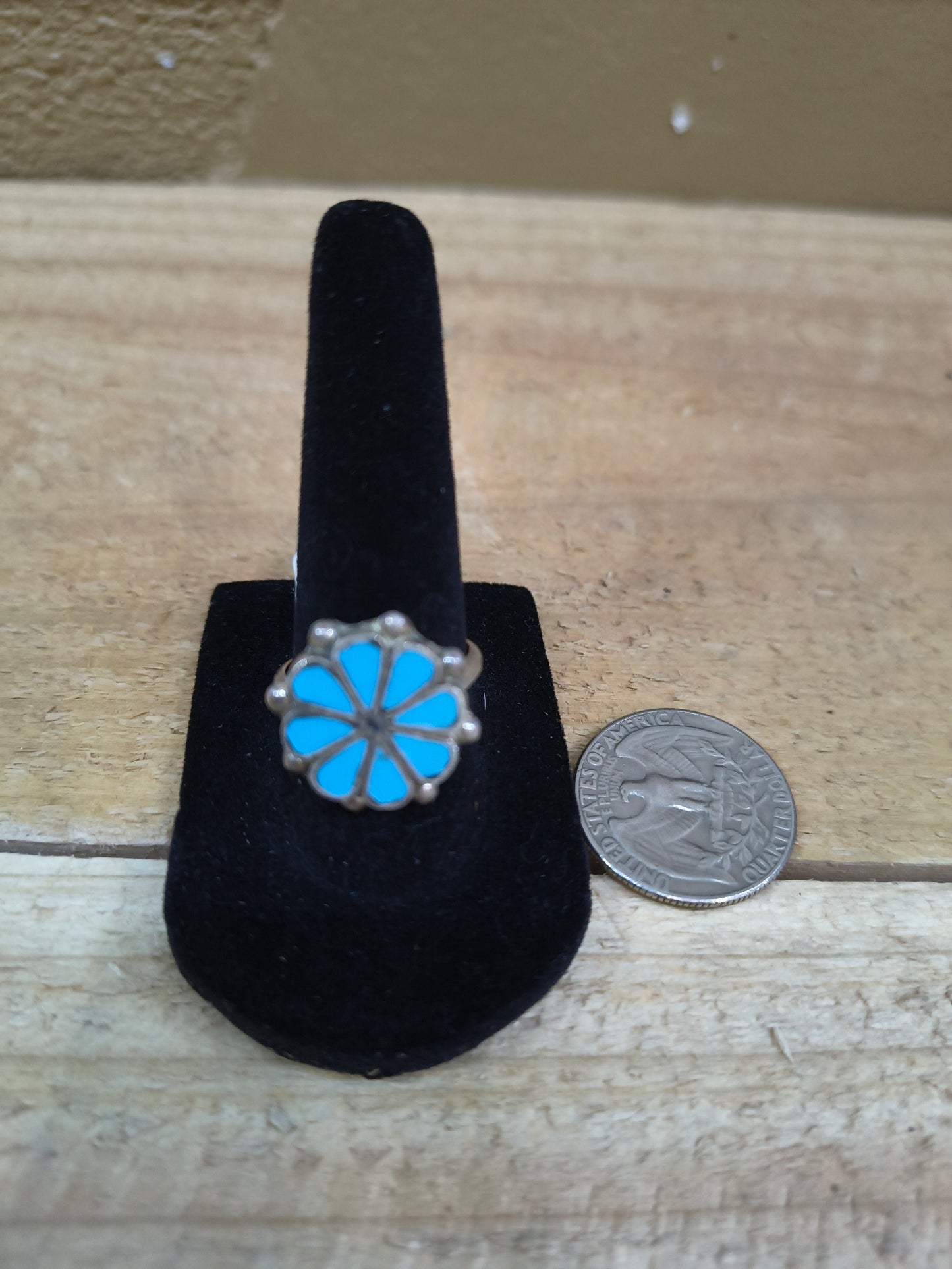 7.0 Turquoise Ring by Diana Shebola, Zuni