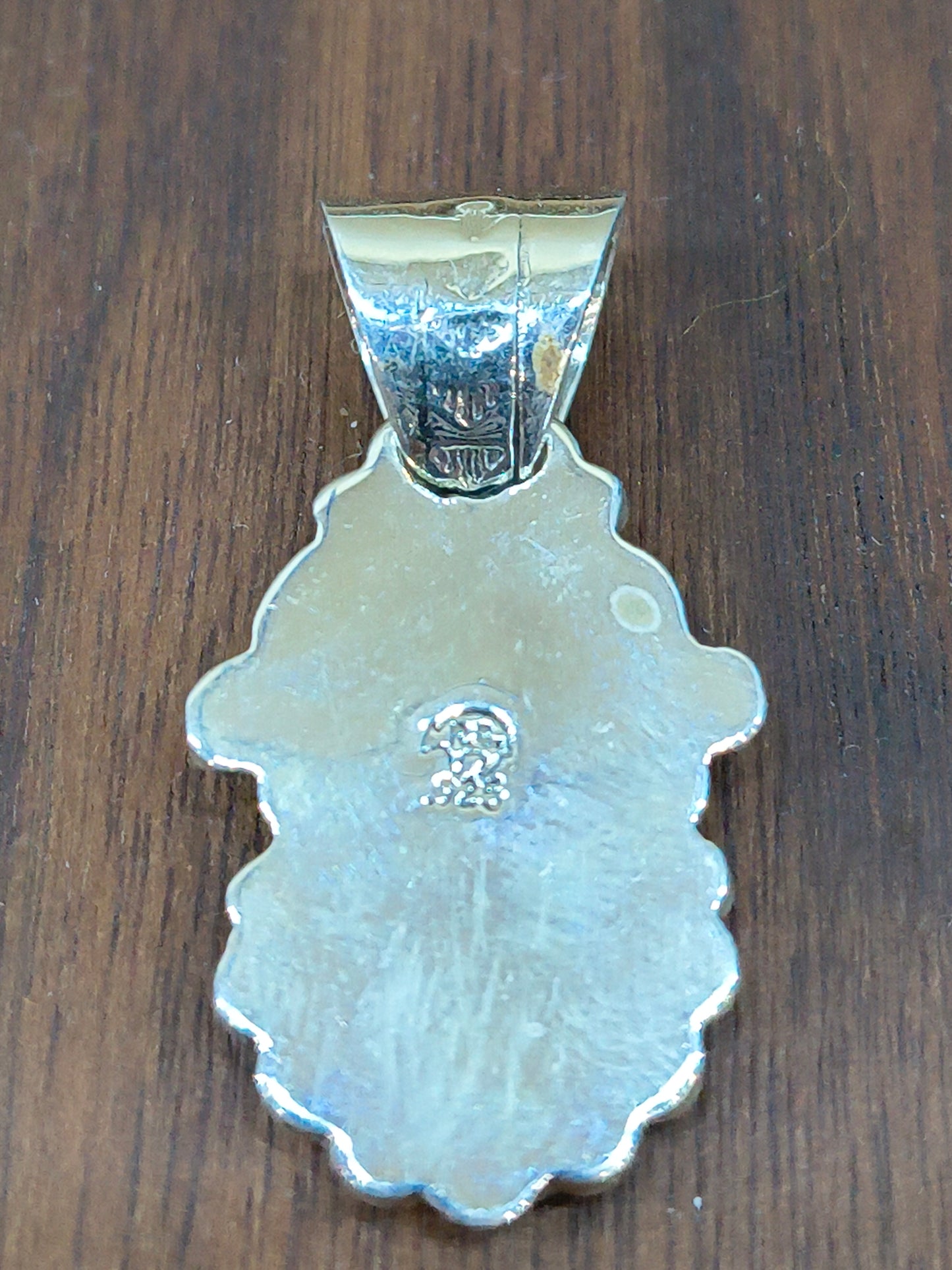 Turquoise Fan Pendant with a 9mm Bale by Phyllis A. Smith, Navajo
